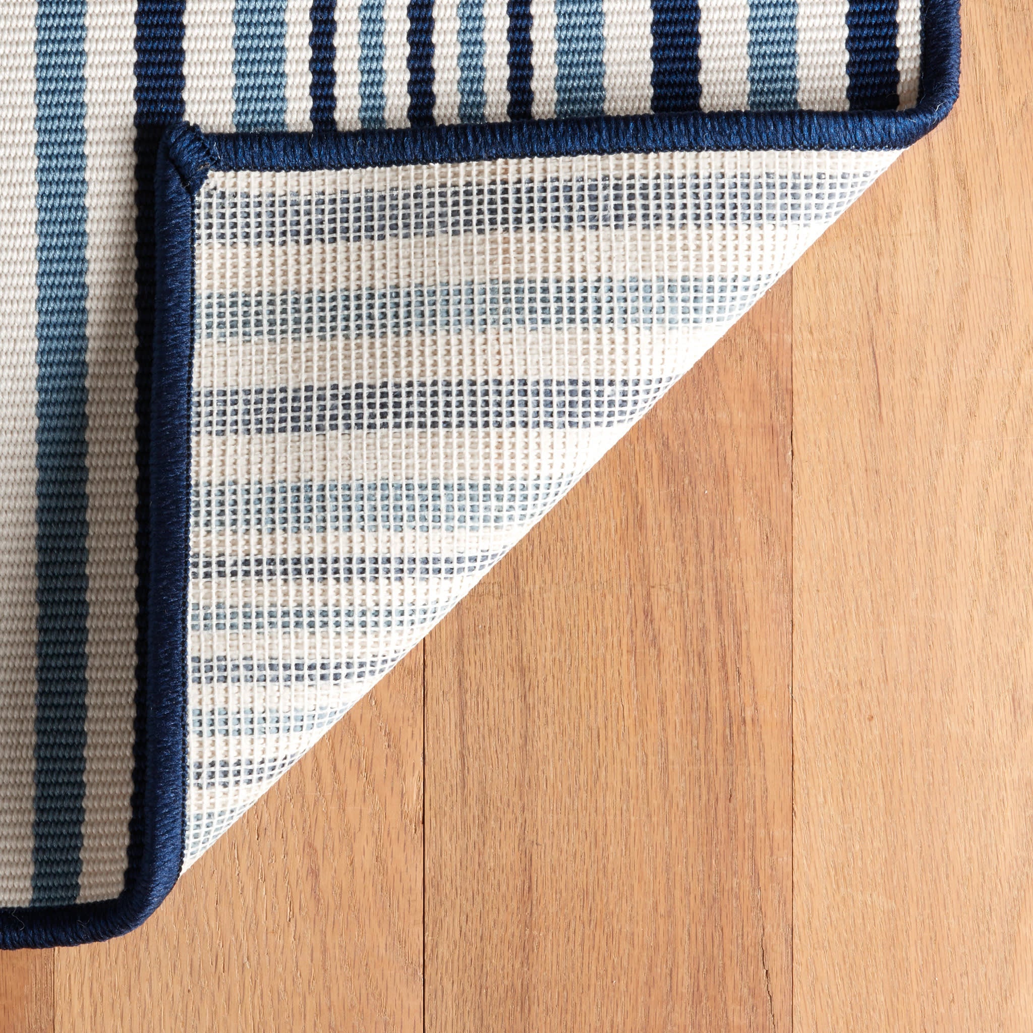 Lyndon Stripe Woven Indoor/Outdoor Custom Rug | Denim - Image 7