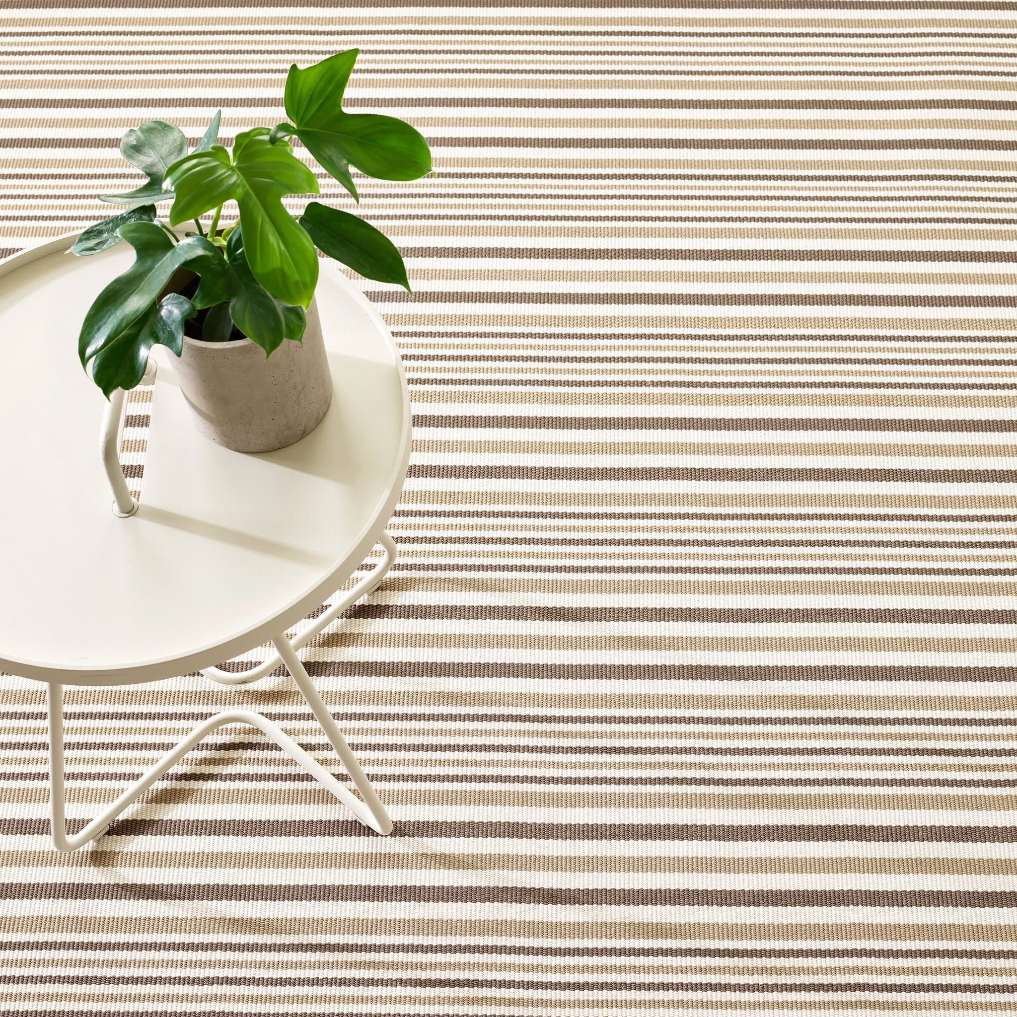 Lyndon Stripe Woven Indoor/Outdoor Custom Rug | Khaki - Image 3