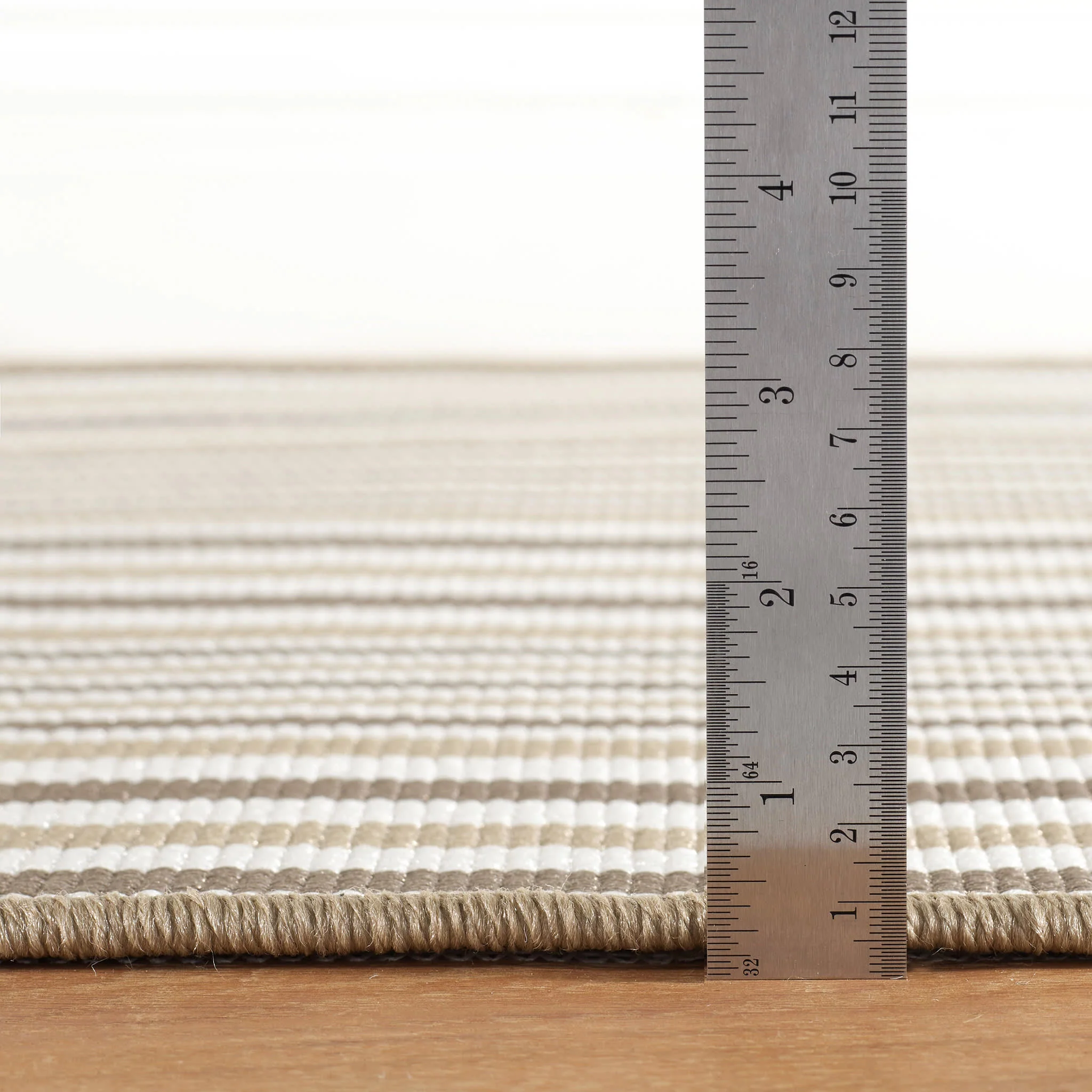 Lyndon Stripe Woven Indoor/Outdoor Custom Rug | Khaki - Image 4