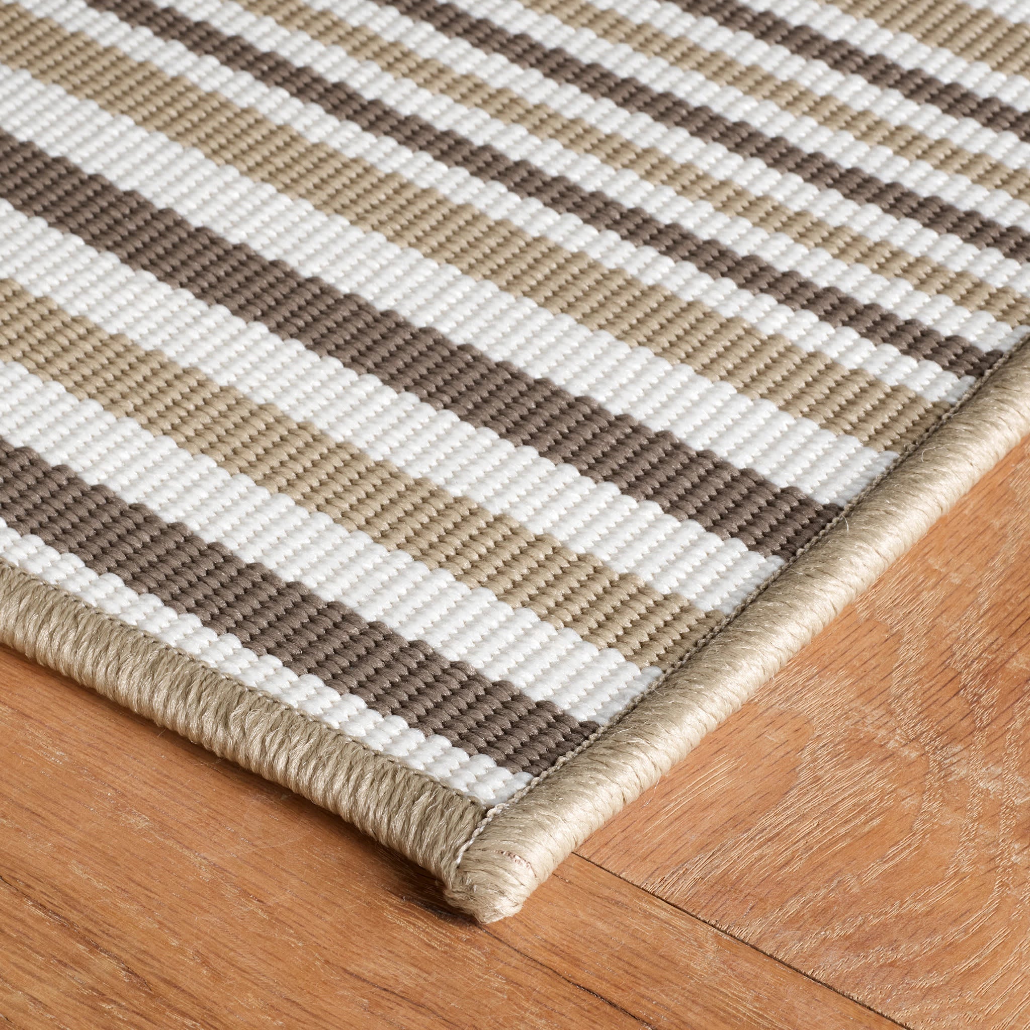 Lyndon Stripe Woven Indoor/Outdoor Custom Rug | Khaki - Image 5