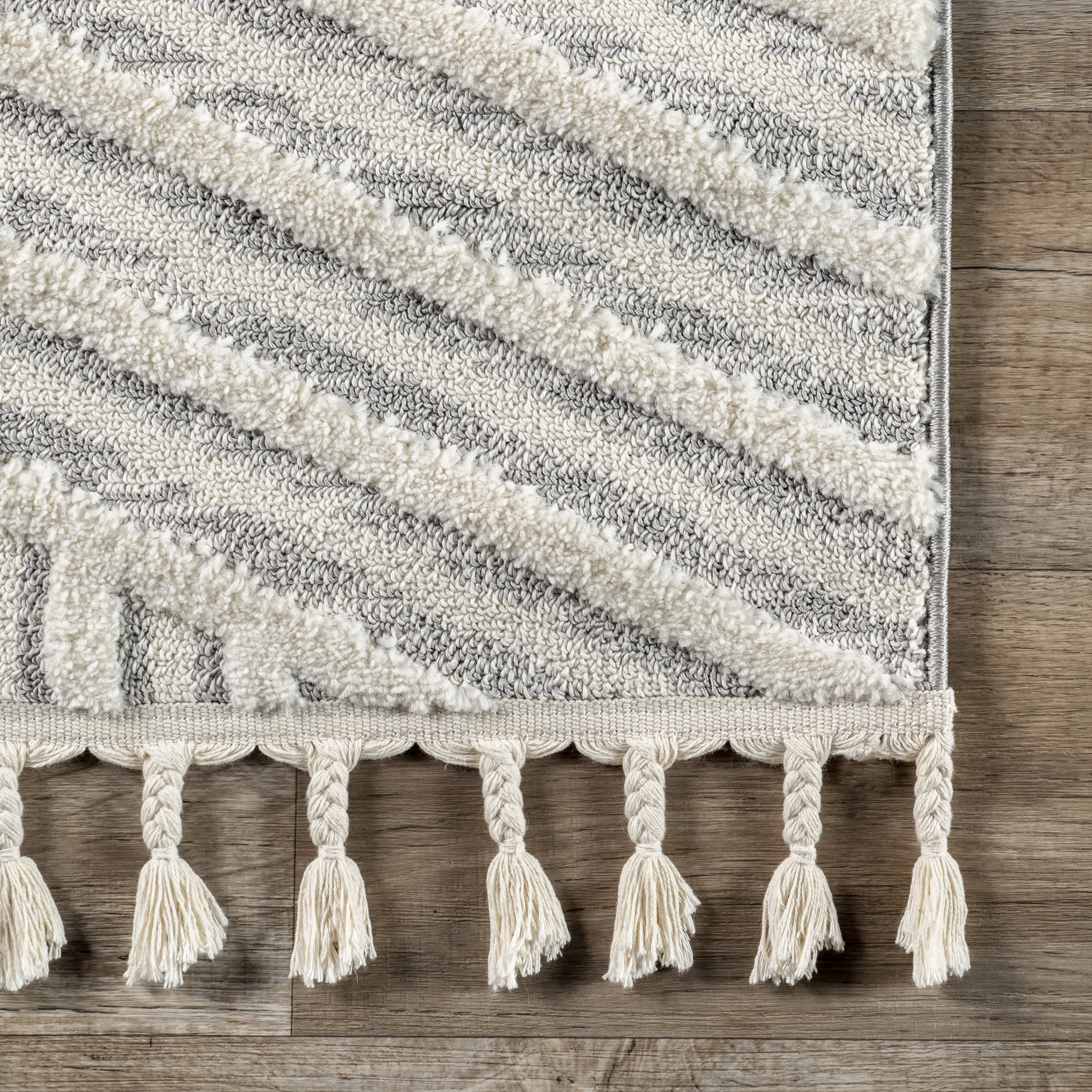 Lynn Textured Striped Rug | Beige - Image 3