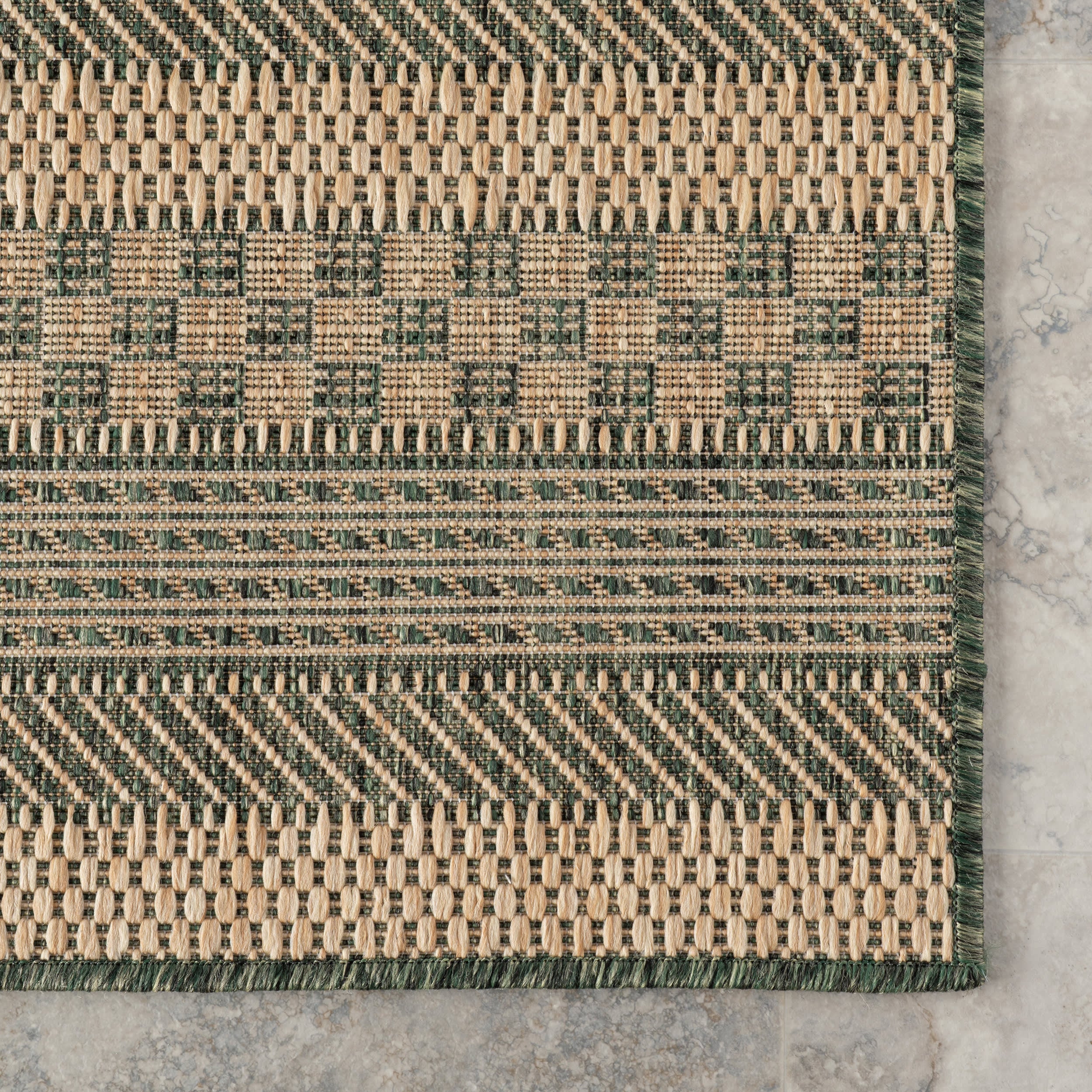 Lysette Striped Indoor/Outdoor Rug | Green - Image 4