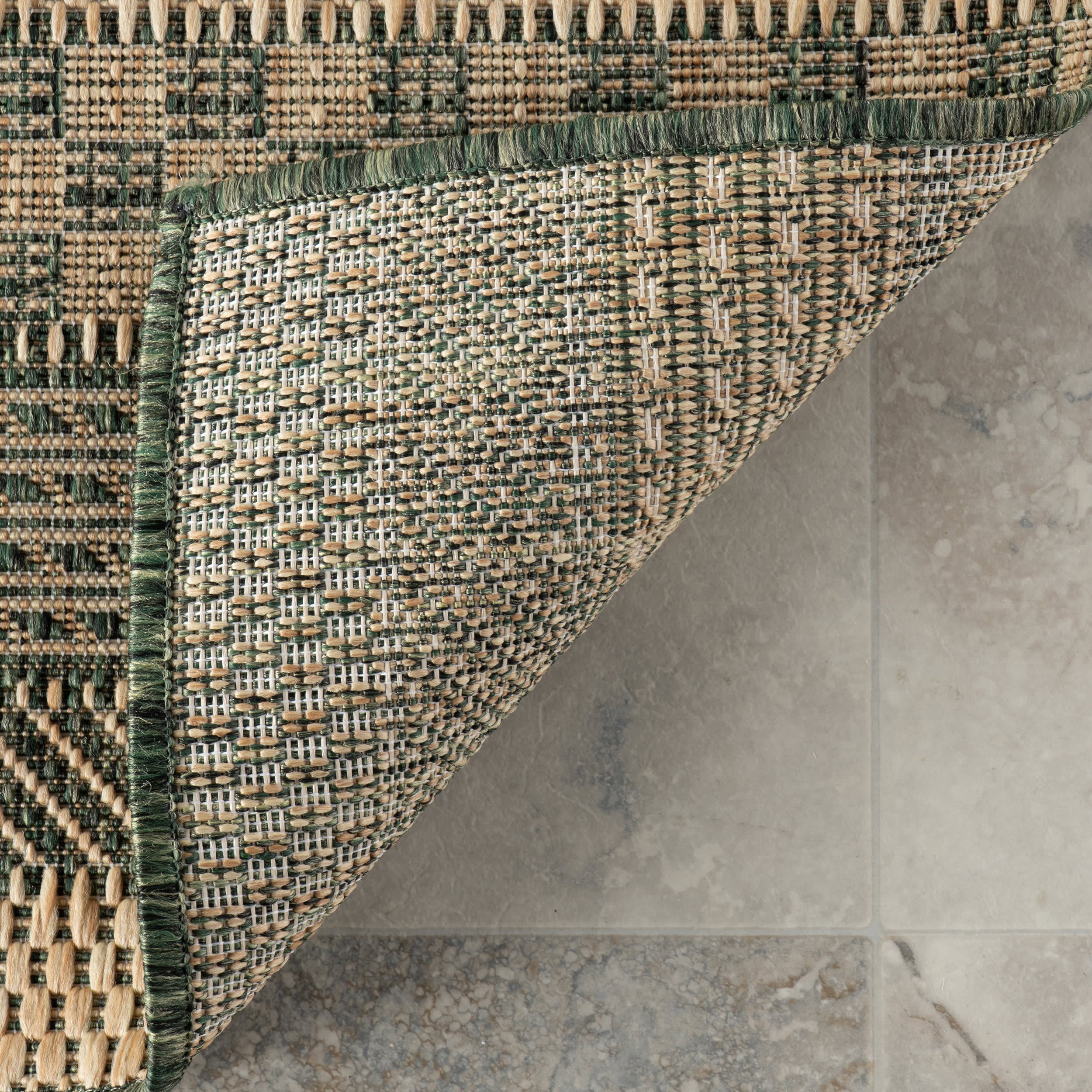 Lysette Striped Indoor/Outdoor Rug | Green - Image 6
