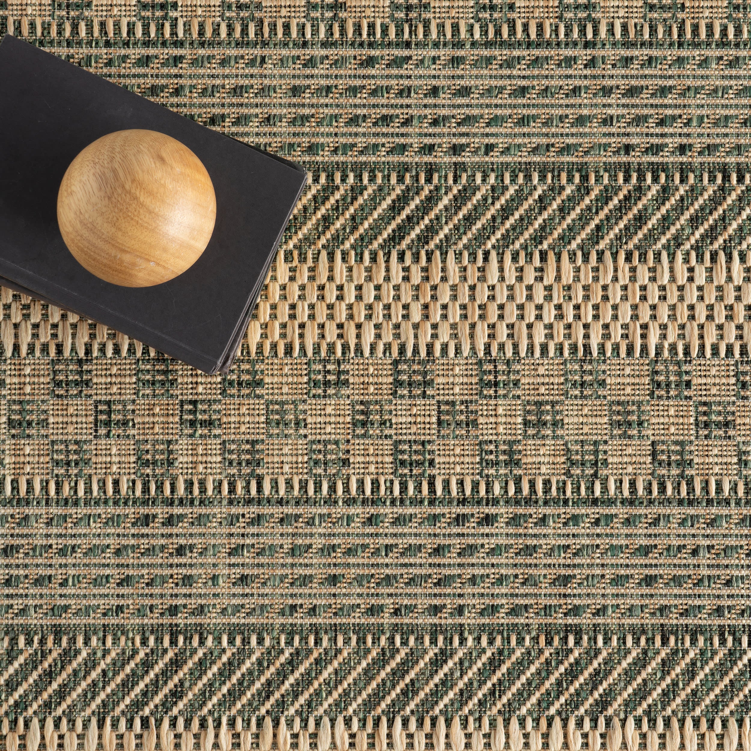 Lysette Striped Indoor/Outdoor Rug | Green - Image 7