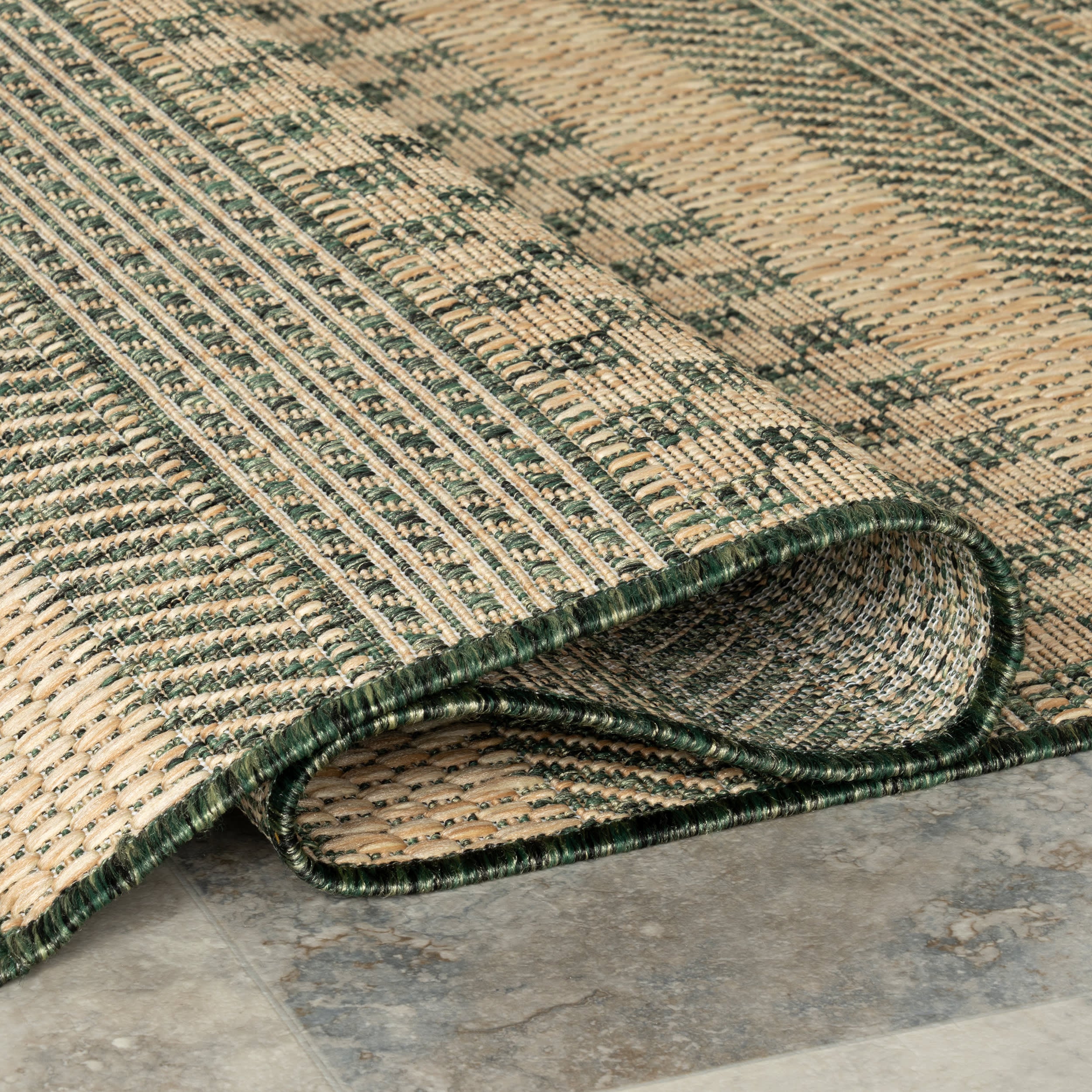 Lysette Striped Indoor/Outdoor Rug | Green - Image 8