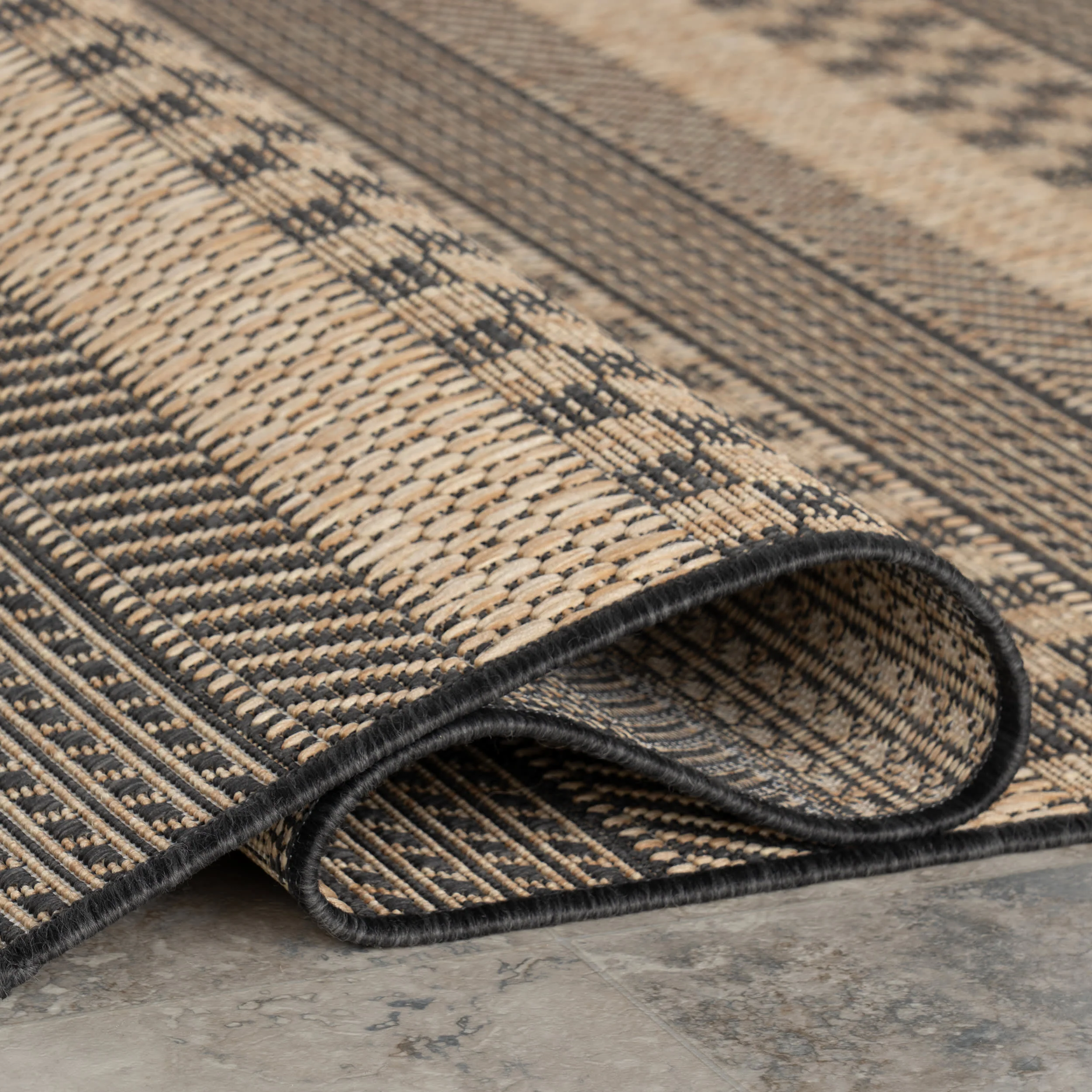 Lysette Striped Indoor/Outdoor Rug | Grey - Image 8