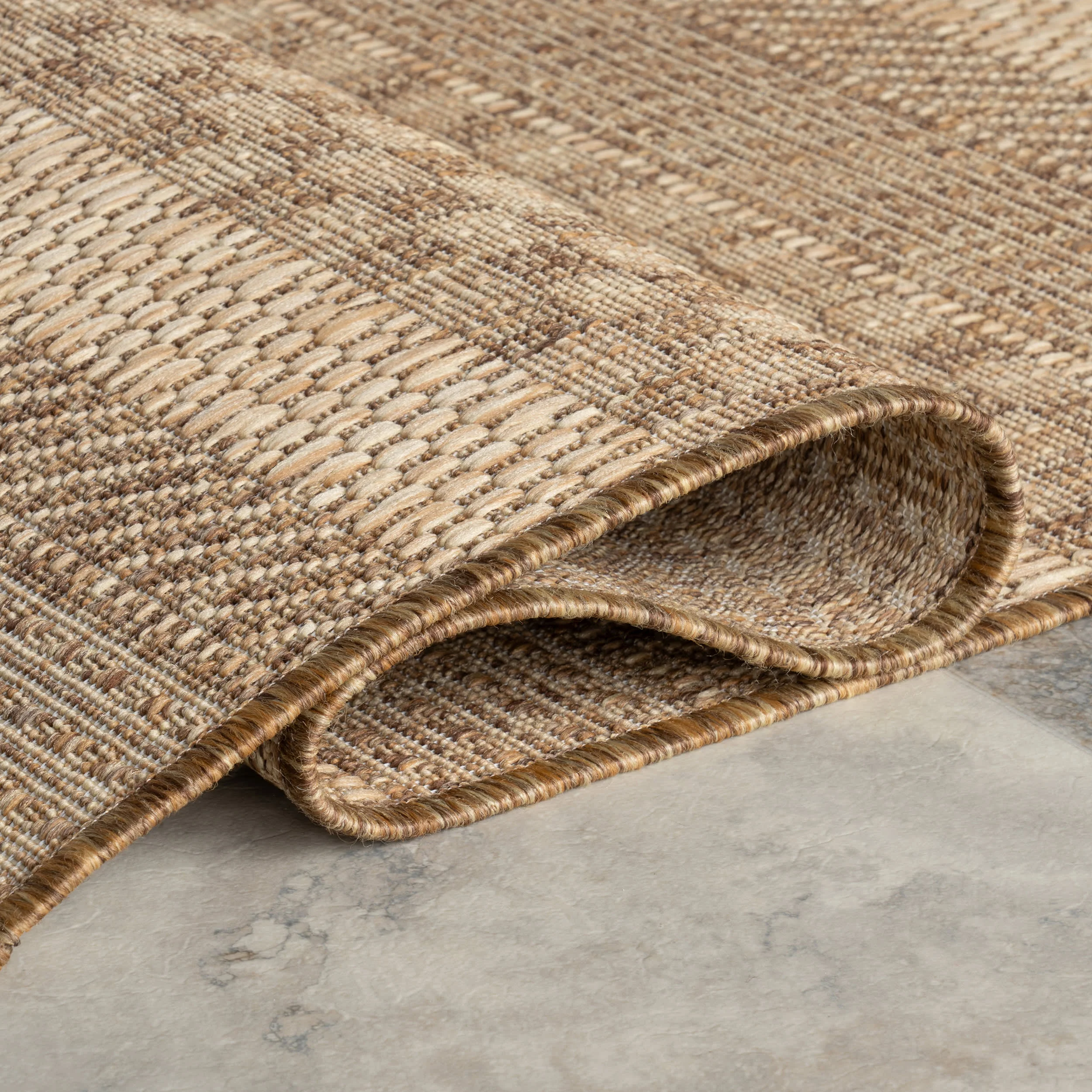 Lysette Striped Indoor/Outdoor Rug | Light Brown - Image 8