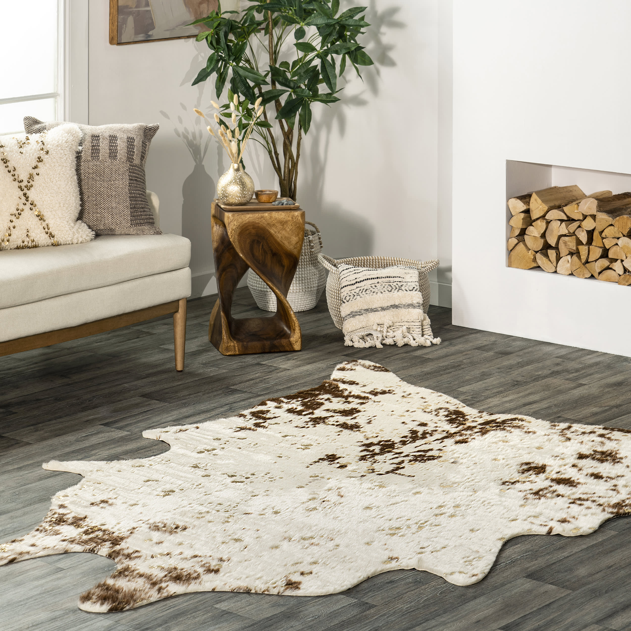Macchiato Faux Cowhide Rug | Brown - Image 2