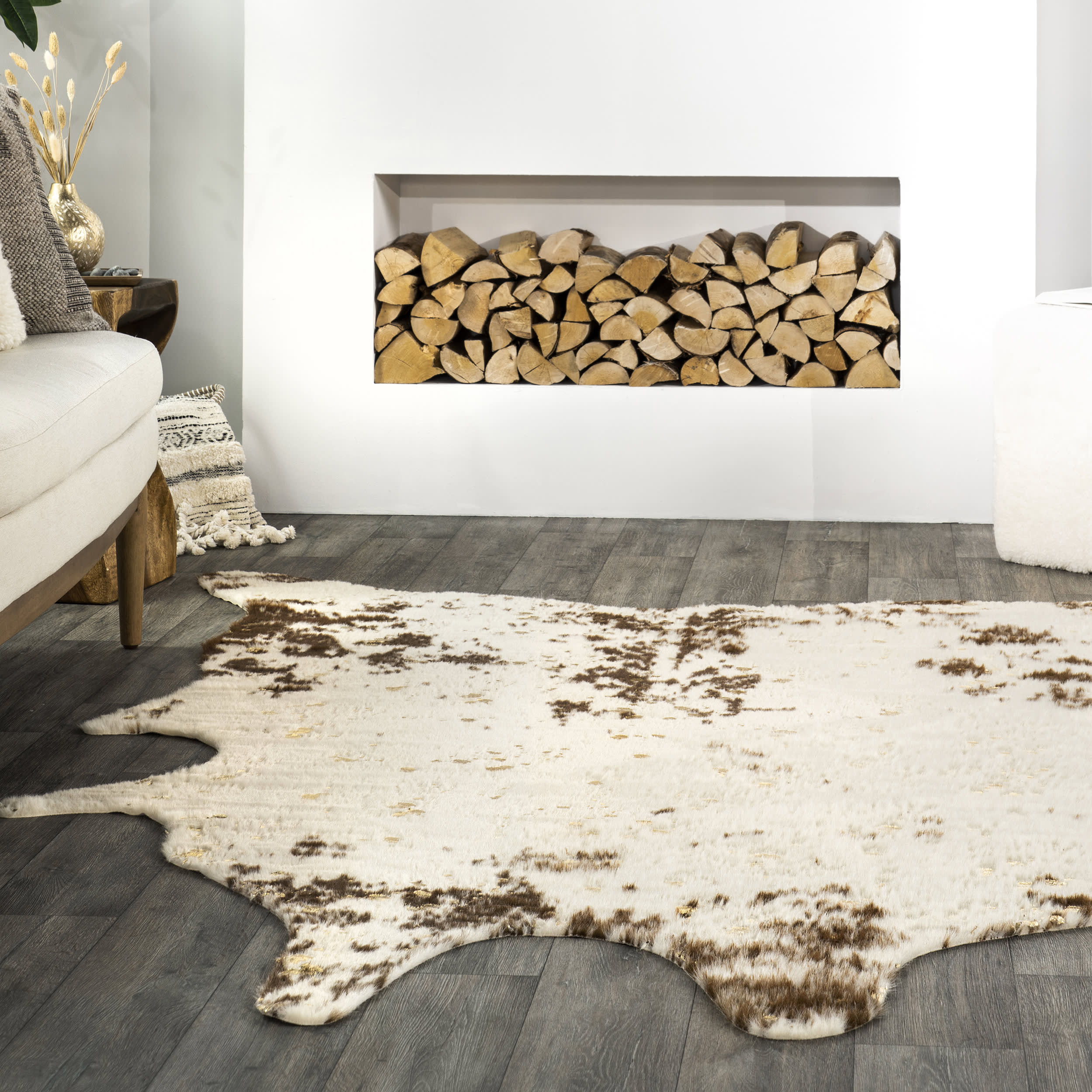 Macchiato Faux Cowhide Rug | Brown - Image 4