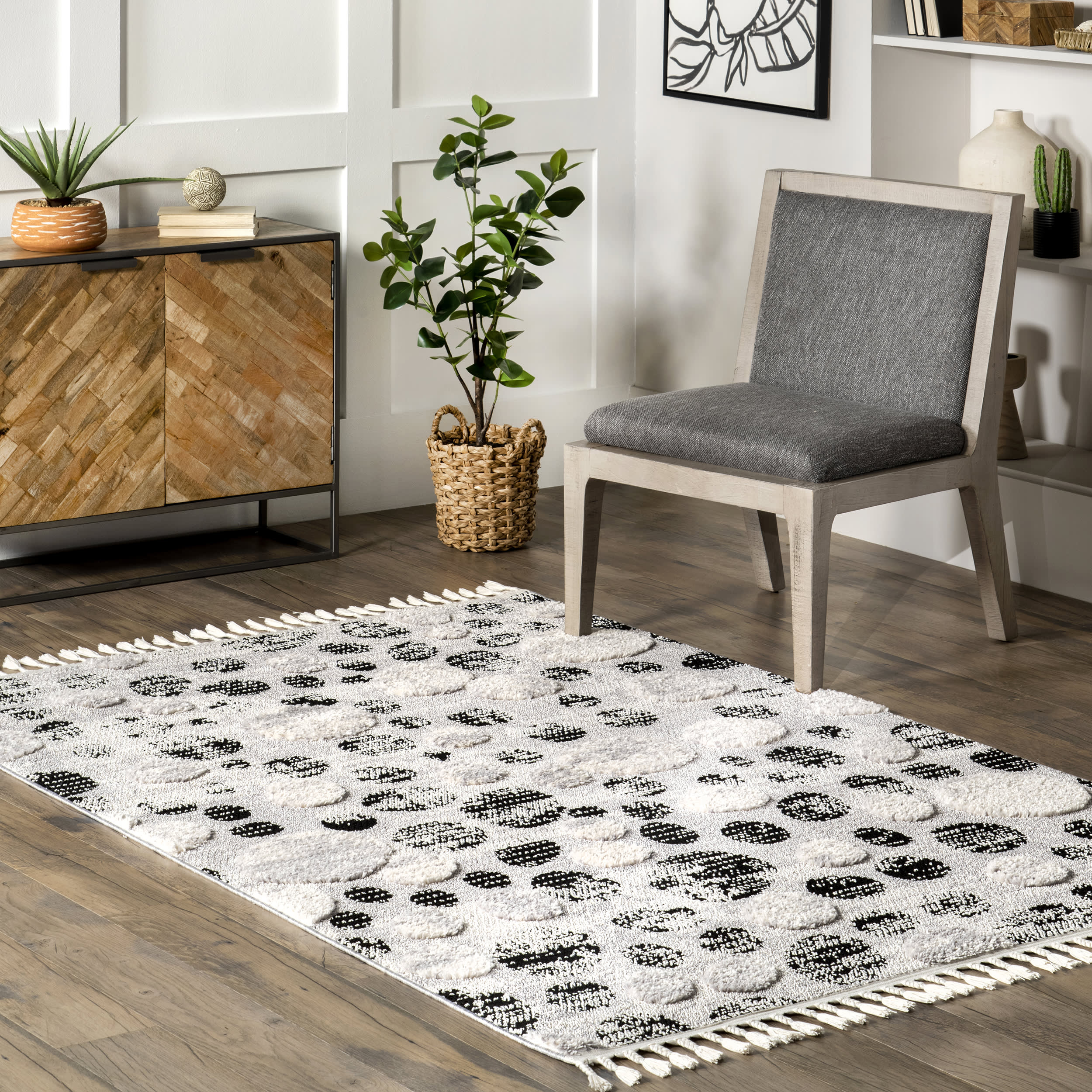 Macie Dotted Lifted Rug | Light Grey - Image 2