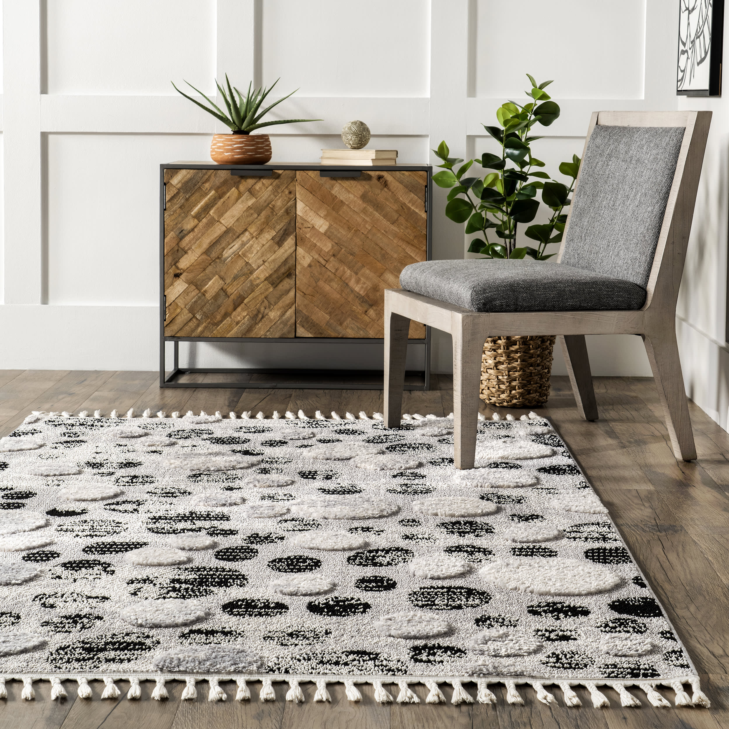Macie Dotted Lifted Rug | Light Grey - Image 4