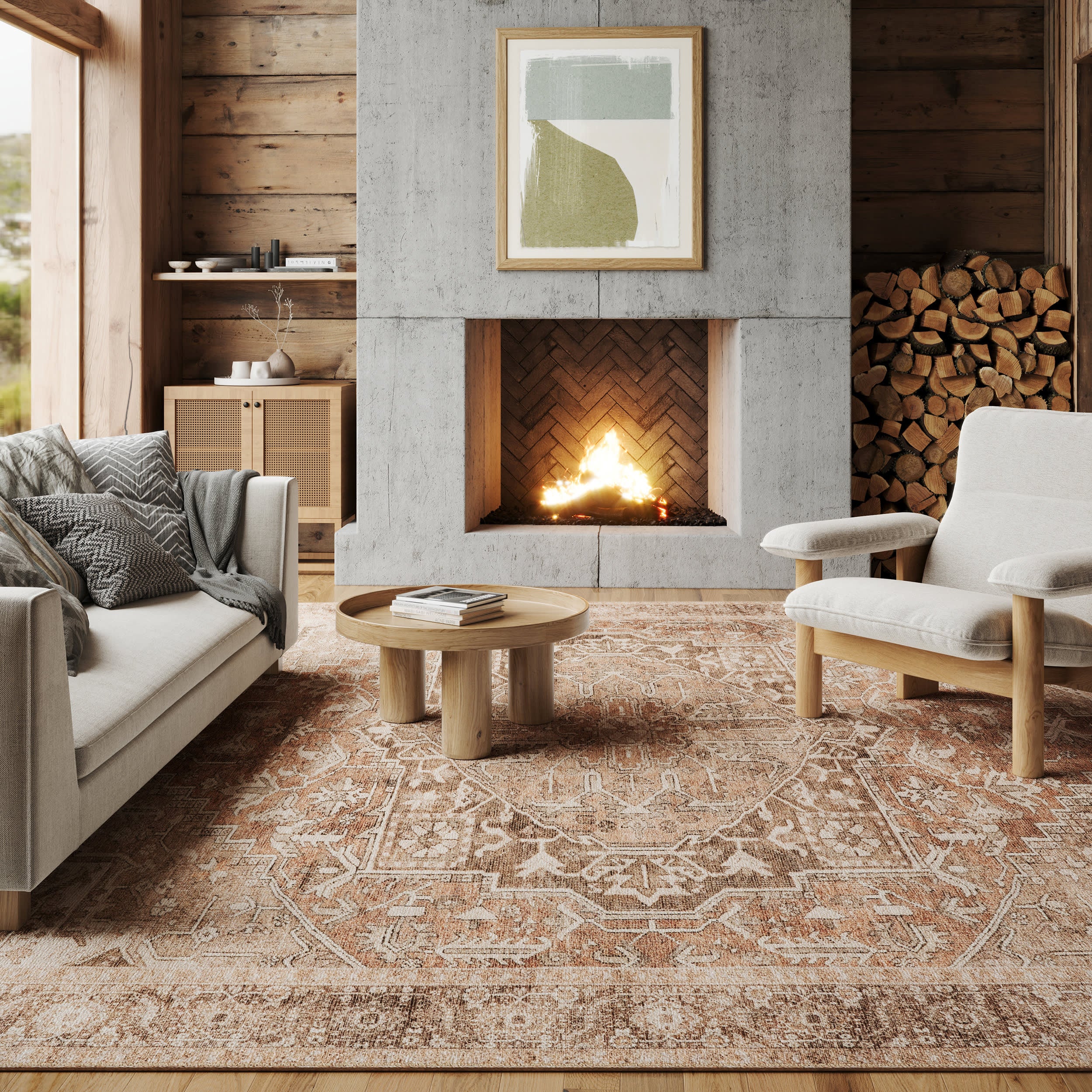 Maddison Vintage Medallion Rug | Light Brown - Image 2
