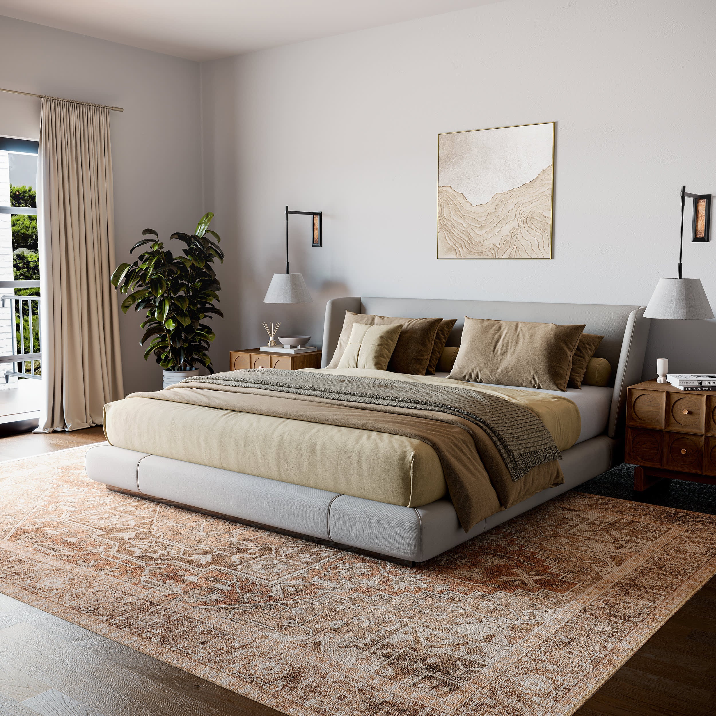 Maddison Vintage Medallion Rug | Light Brown - Image 8