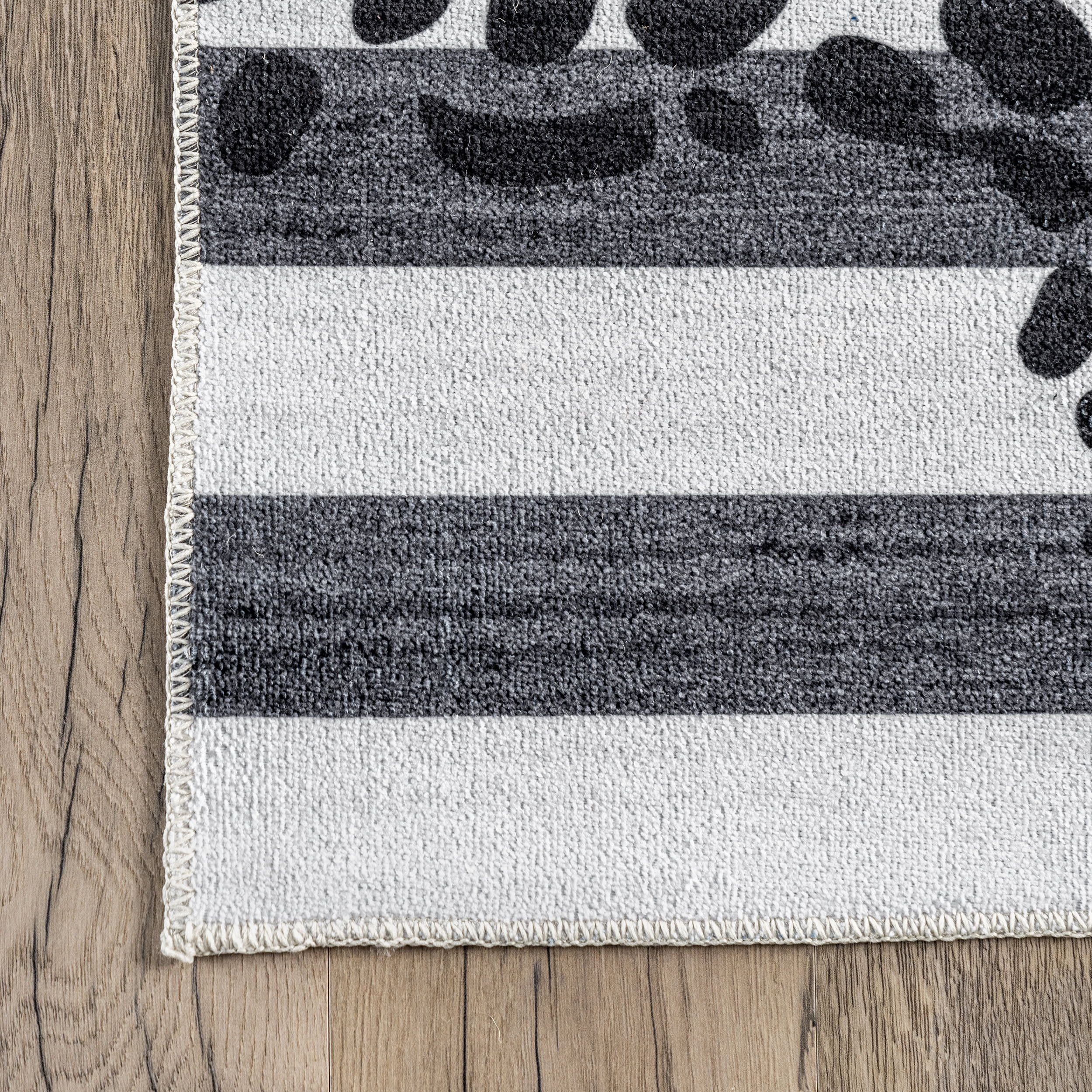 Maddy Starfish and Stripes Washable Rug | Grey - Image 3