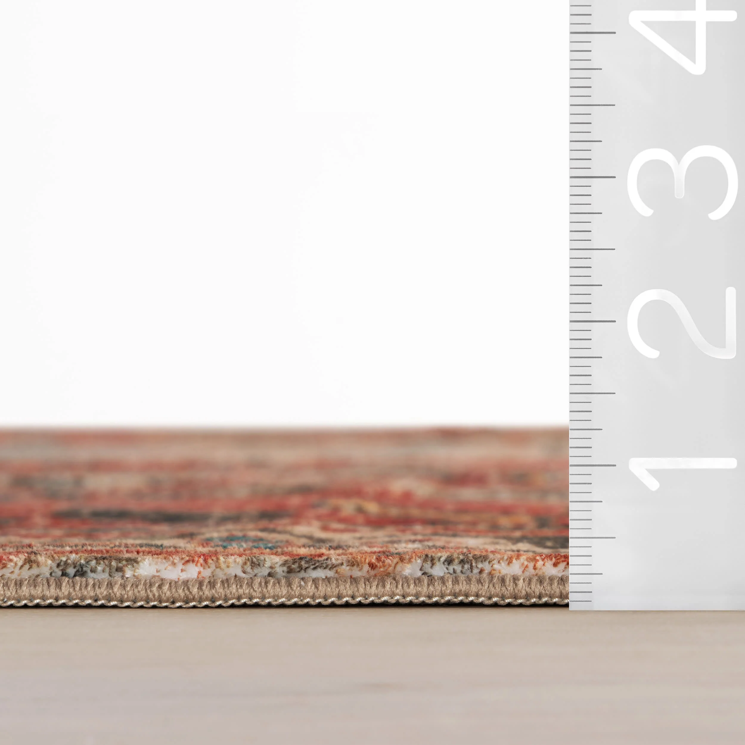 Madel Medallion Washable Rug | Red - Image 6