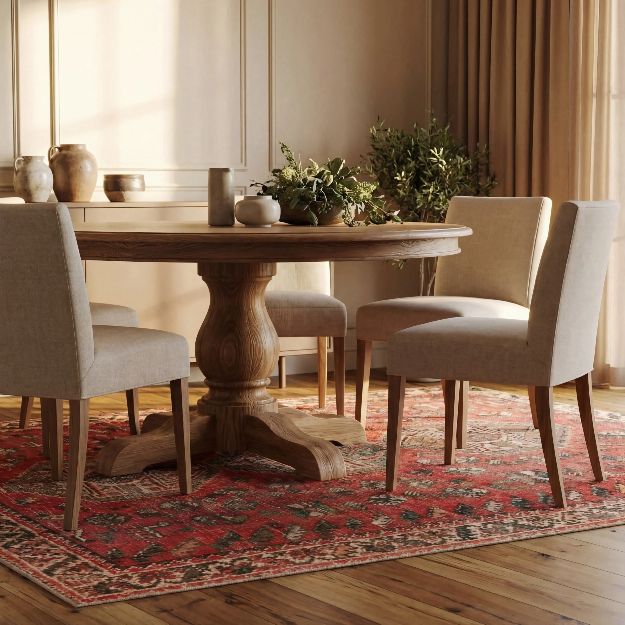 Madel Medallion Washable Rug | Red - Image 7