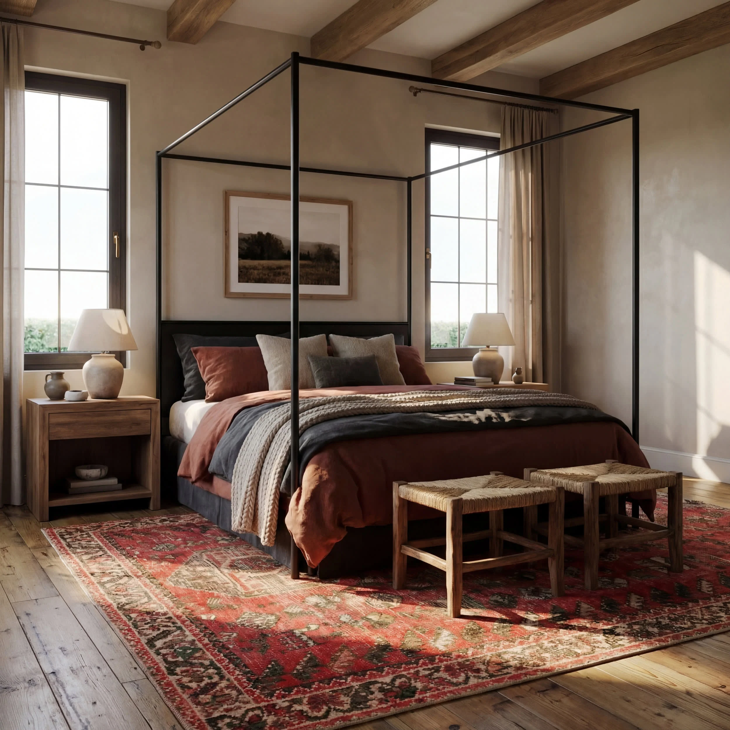 Madel Medallion Washable Rug | Red - Image 9