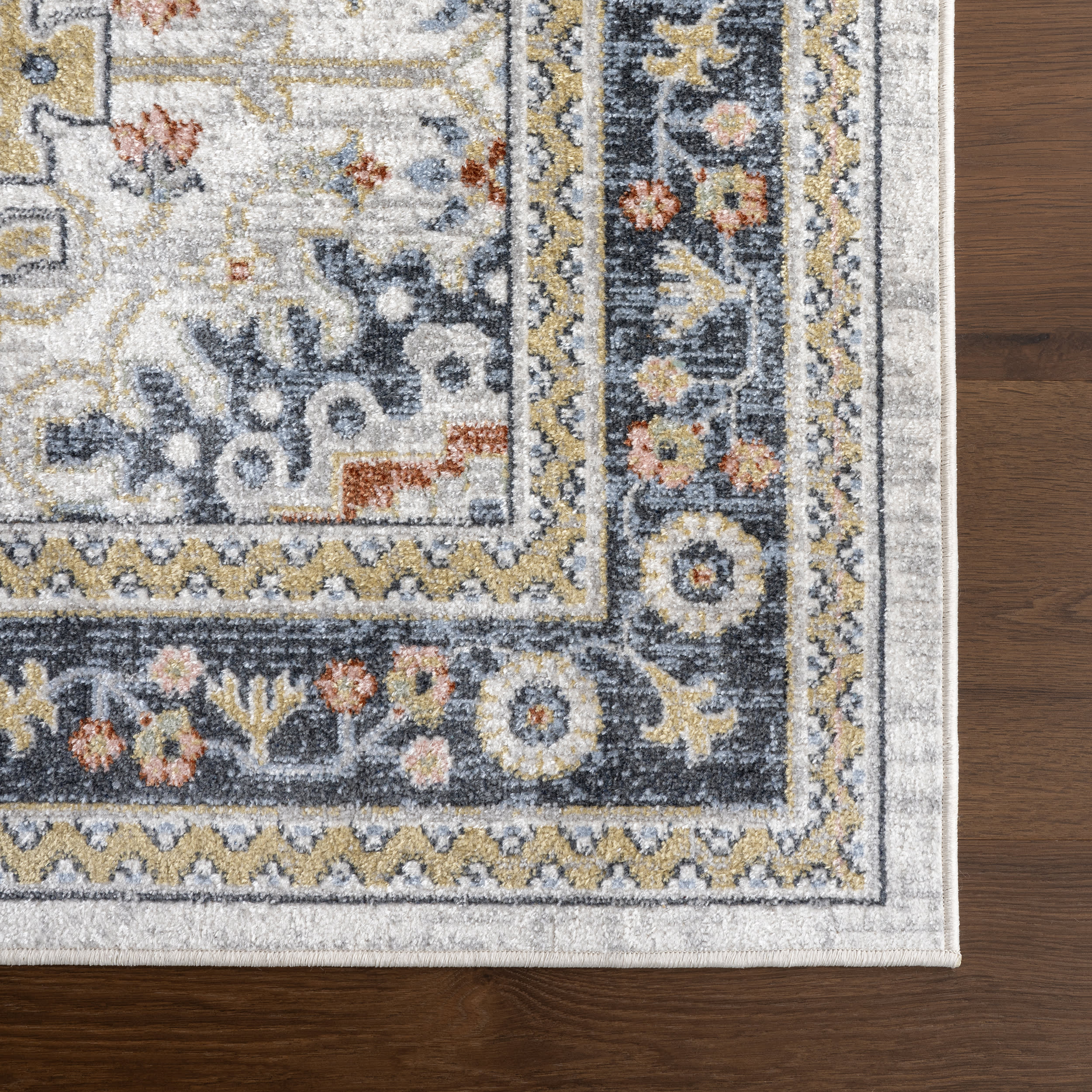 Madilyn Medallion Washable Rug | Blue - Image 4