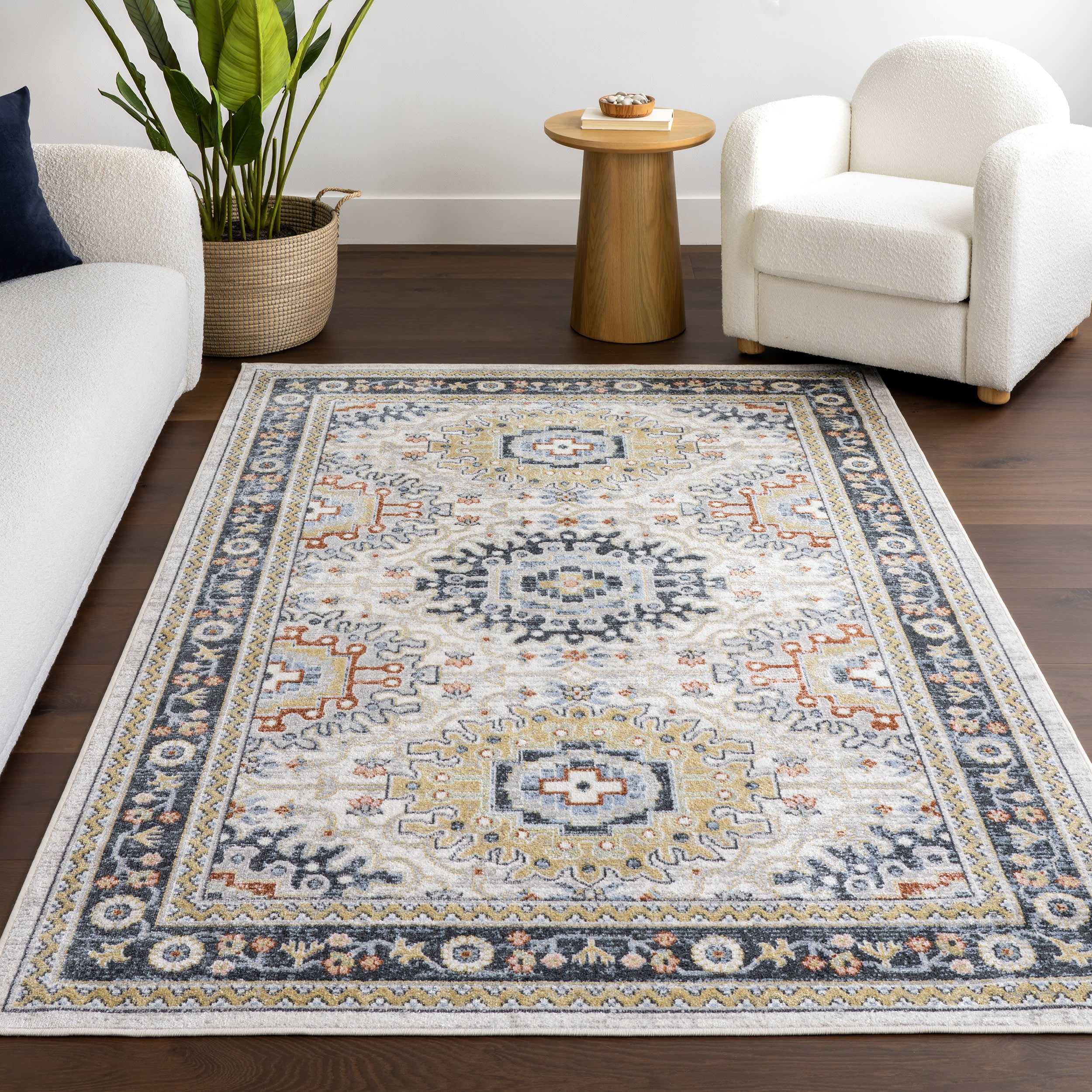 Madilyn Medallion Washable Rug | Blue - Image 5