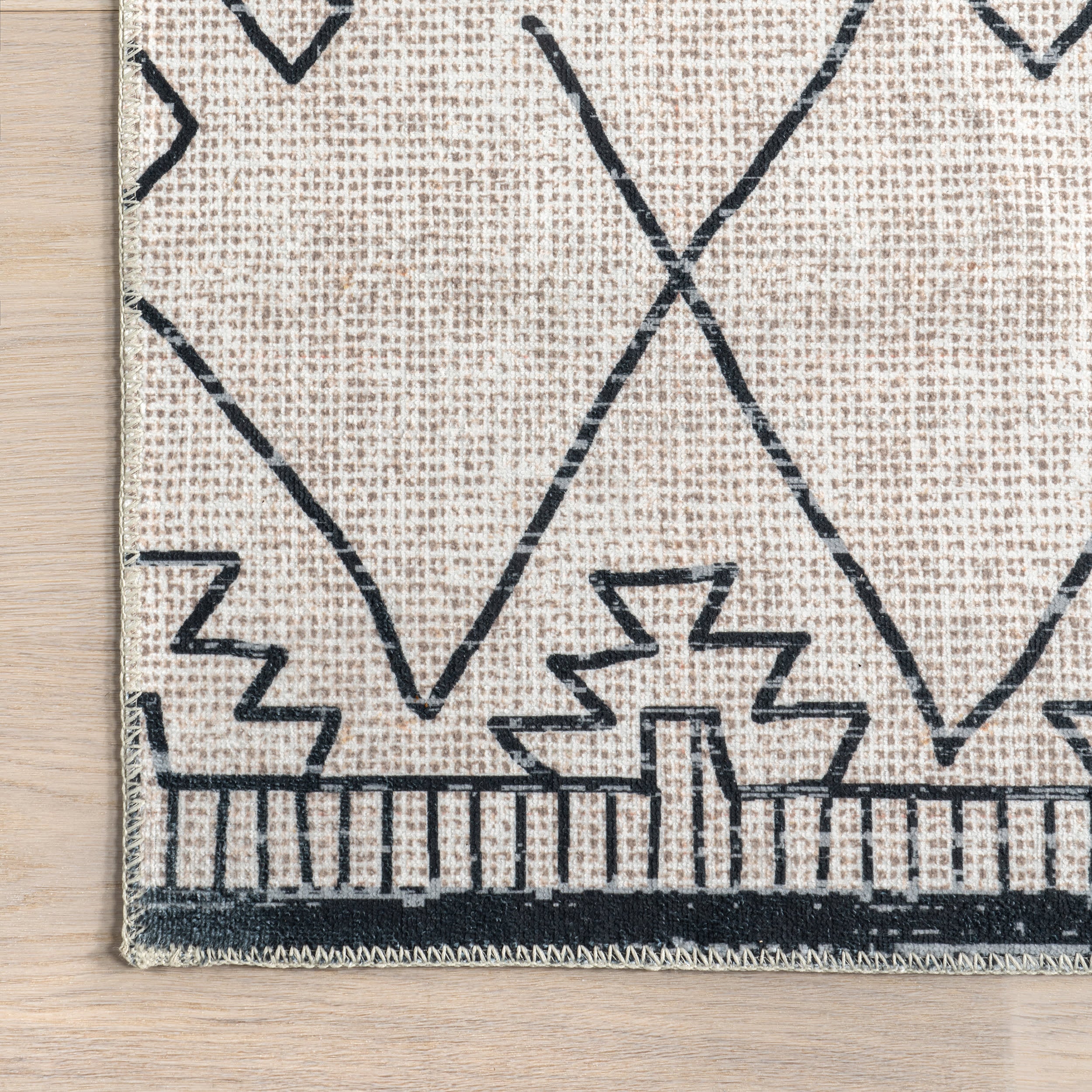 Magdalena Diamond Geometric Rug | Ivory - Image 3
