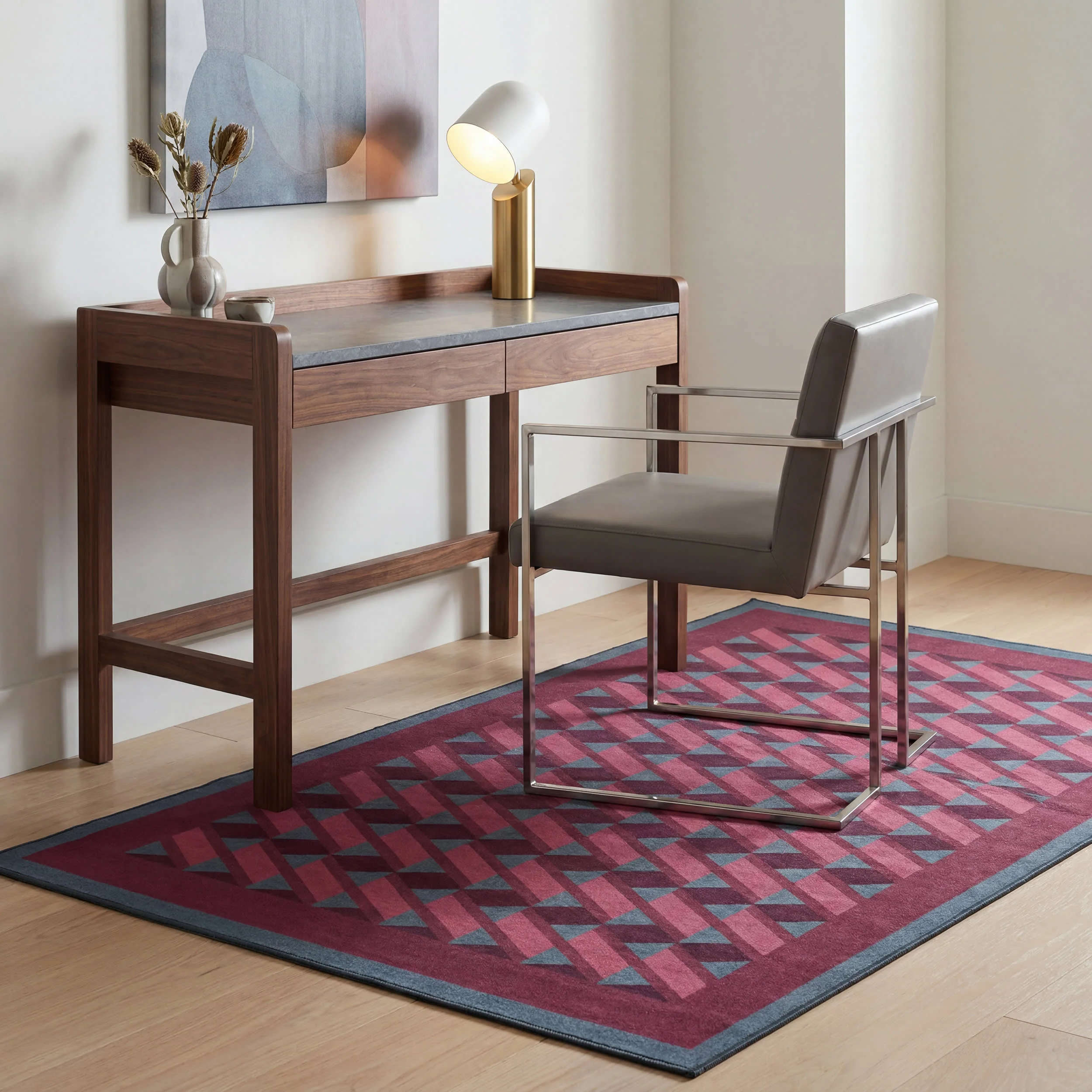 Magenta Ribbon Bordered Washable Rug by Society6 | Purple - Image 7