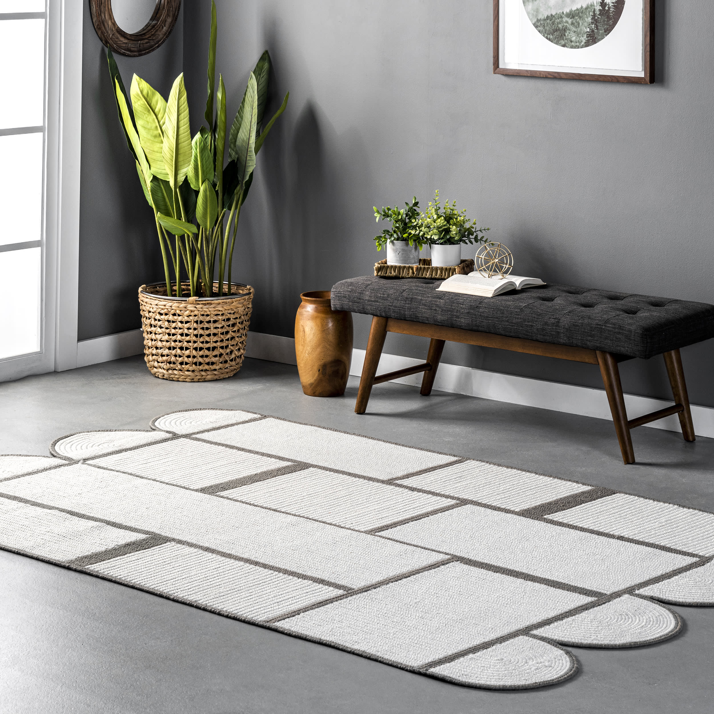 Maggie Contemporary Shapes Indoor/Outdoor Rug | Brown - Image 2