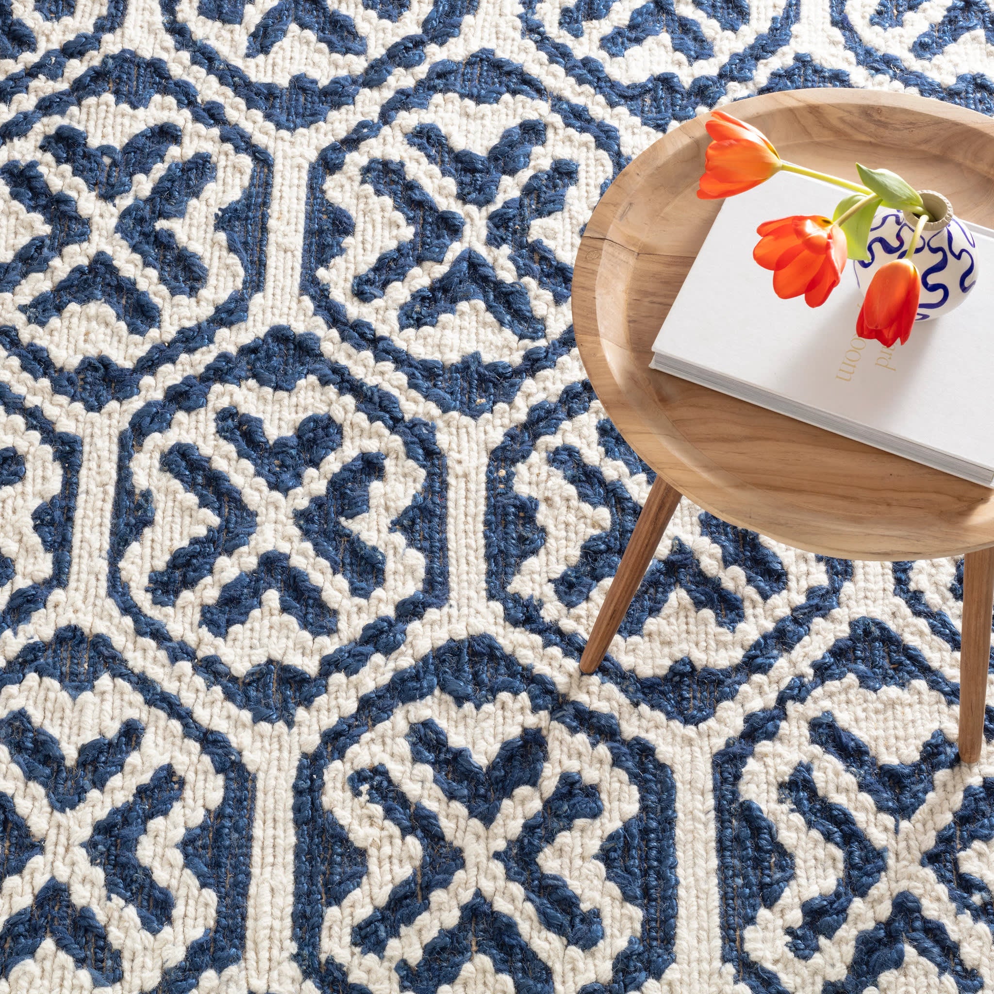 Magnolia Handwoven Jute Rug | Blue - Image 4