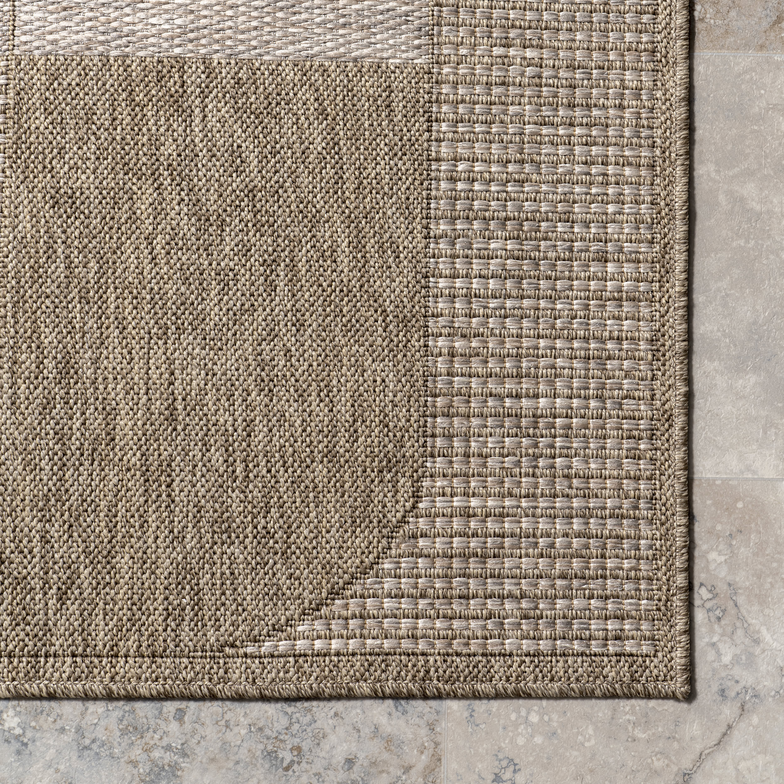 Mahala Geometric Collage Indoor/Outdoor Rug | Tan - Image 3