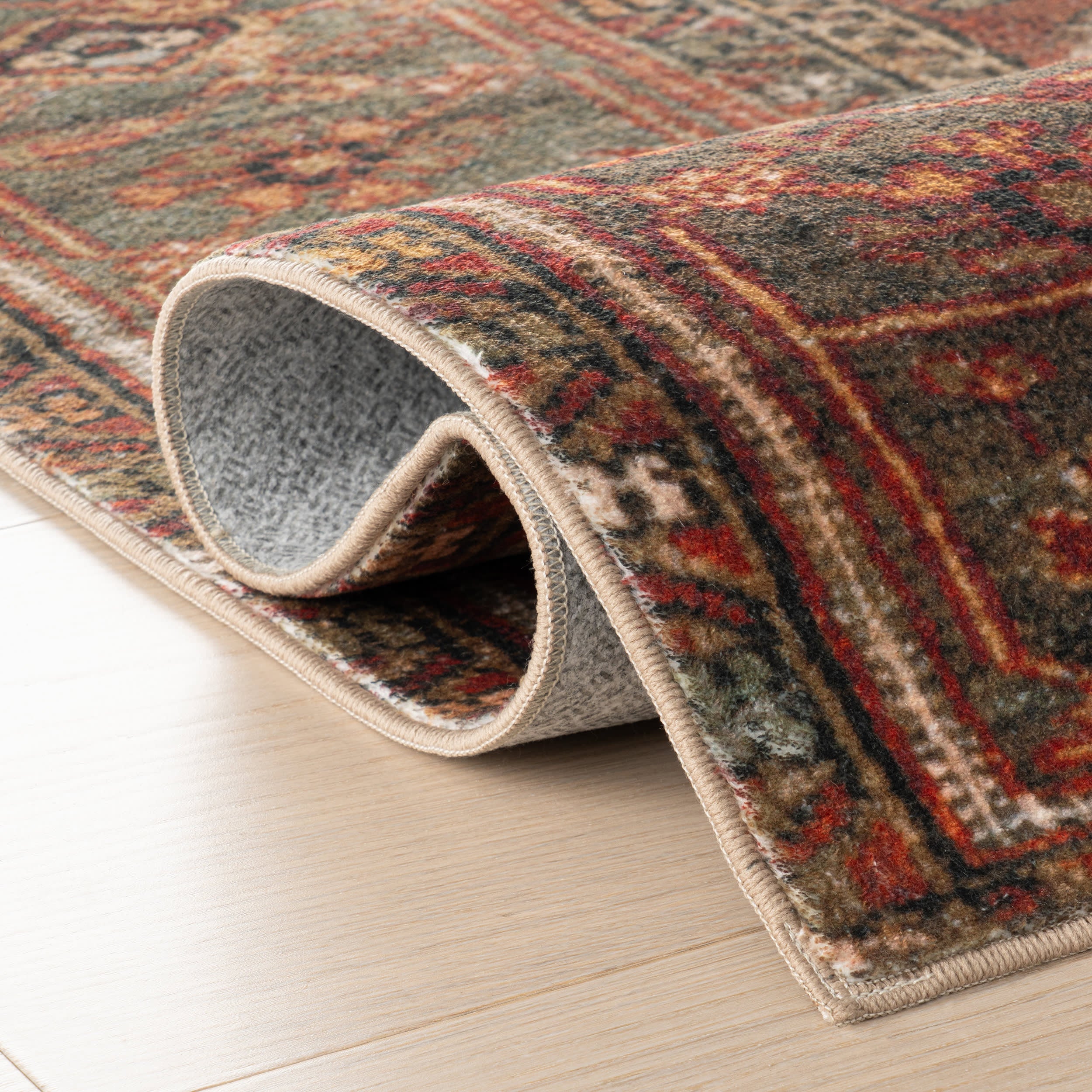 Maid Medallion Washable Rug | Red - Image 11