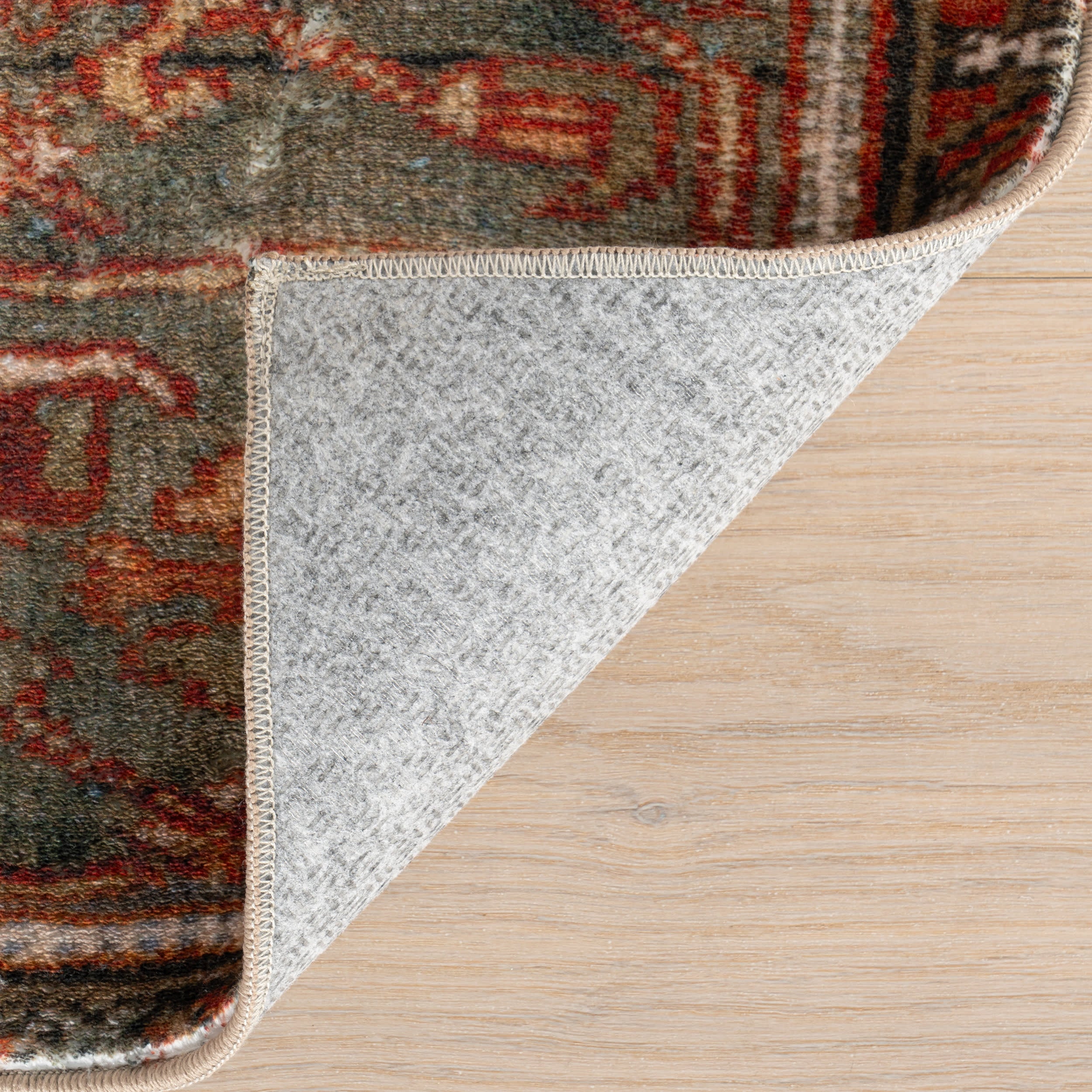 Maid Medallion Washable Rug | Red - Image 8