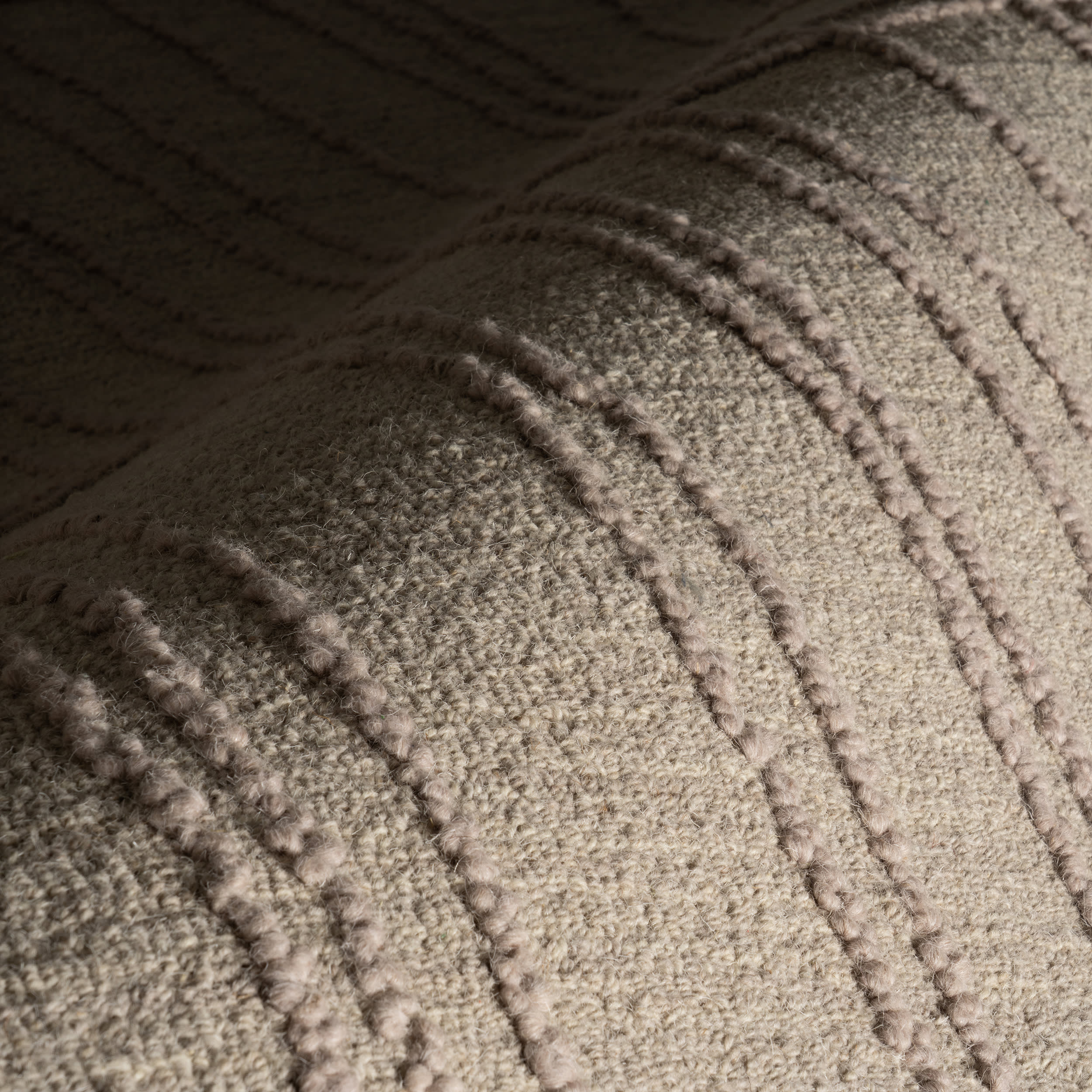 Maivy Bohemian Striped Wool Rug | Grey - Image 3