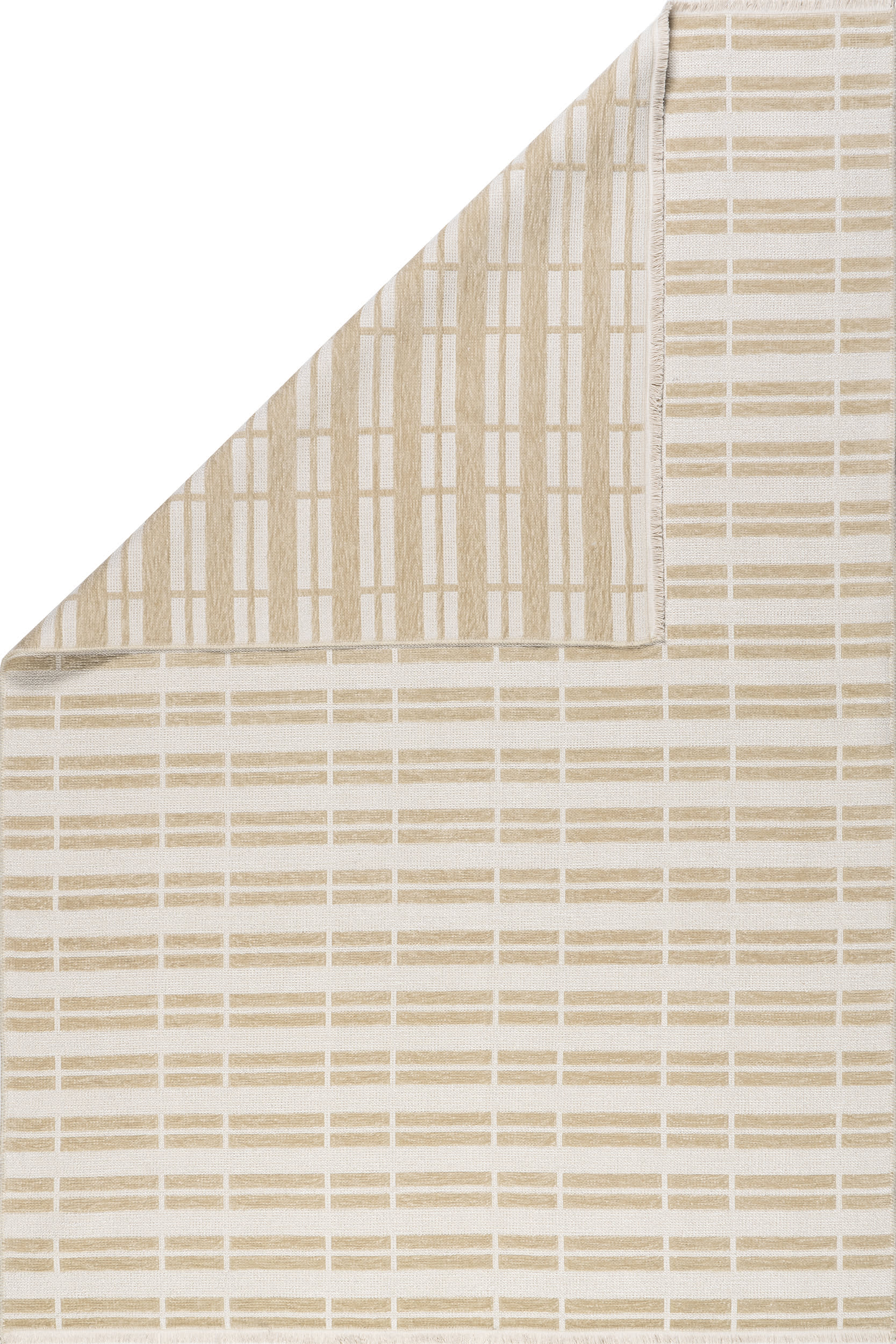 Malaya Striped Reversible Washable Rug | Taupe - Image 5