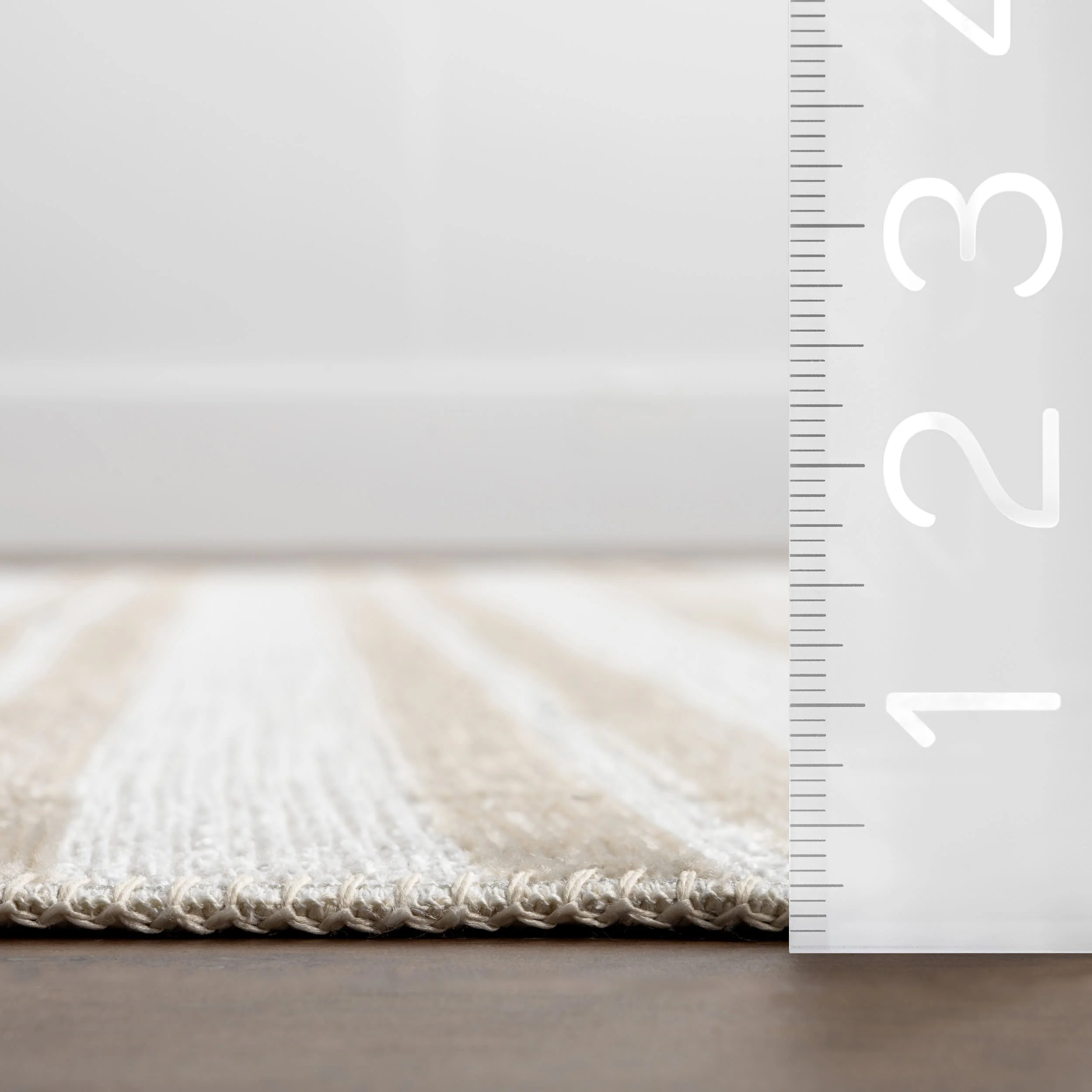 Malaya Striped Reversible Washable Rug | Taupe - Image 7