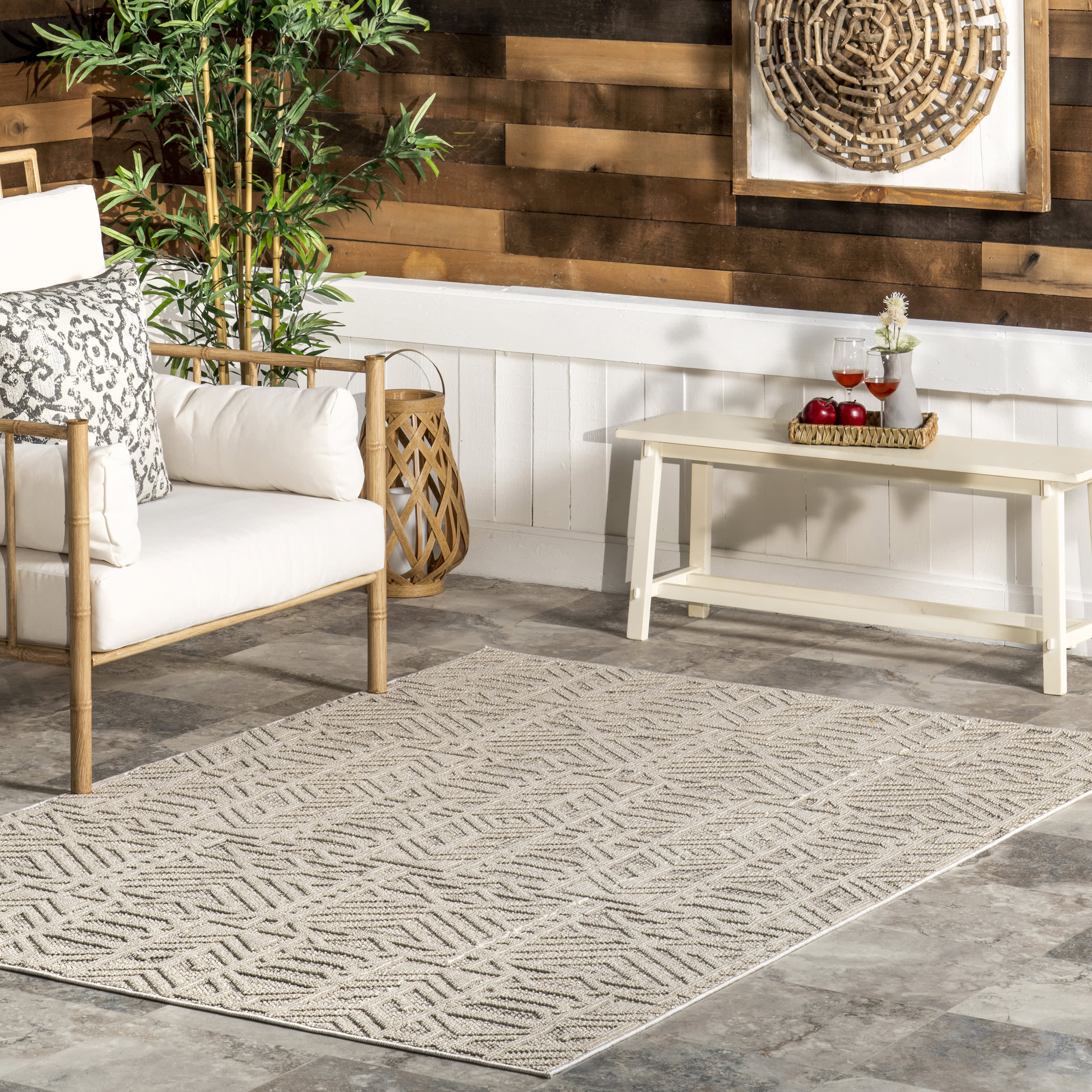 Malia Birdseye Indoor/Outdoor Rug | Light Grey - Image 2