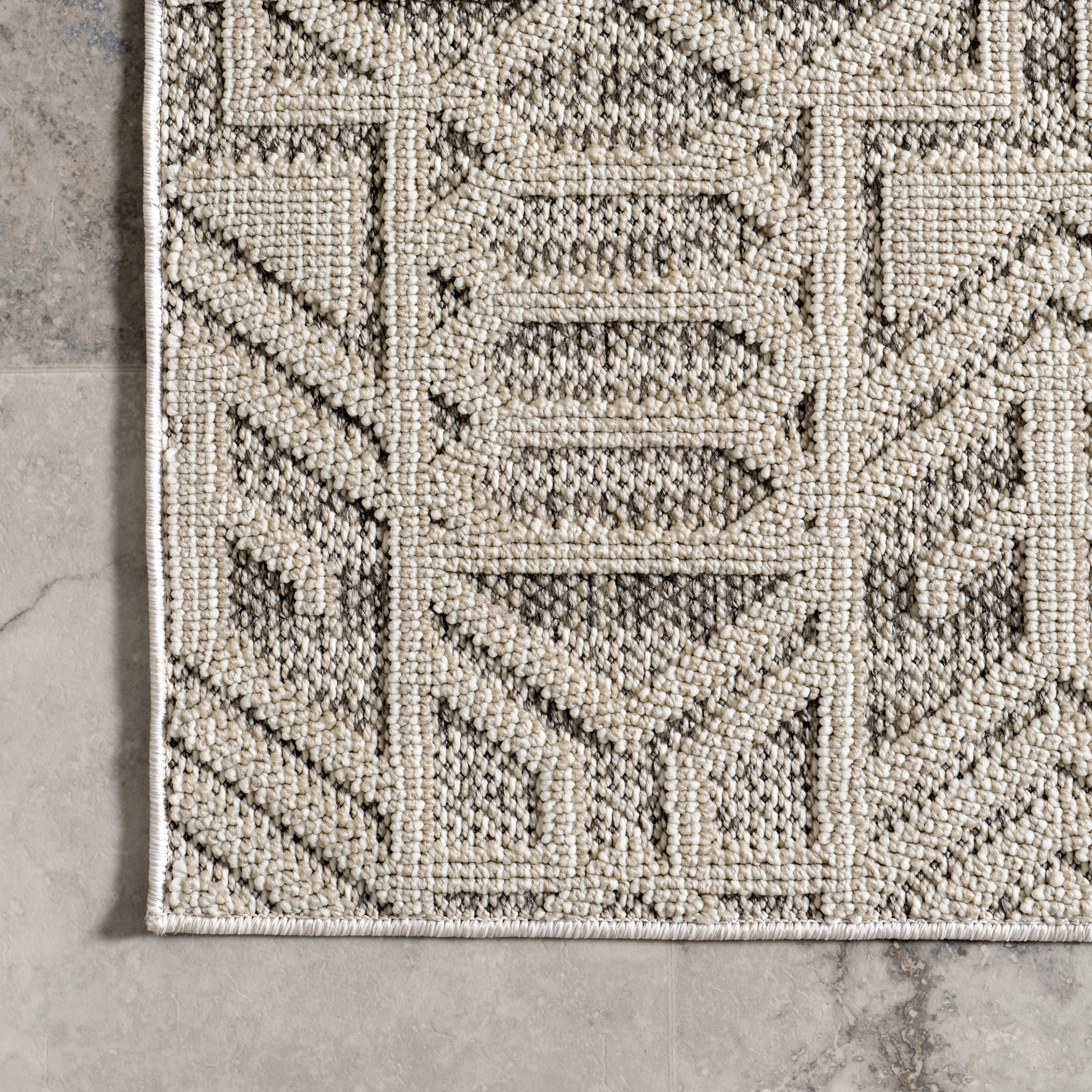 Malia Birdseye Indoor/Outdoor Rug | Light Grey - Image 3
