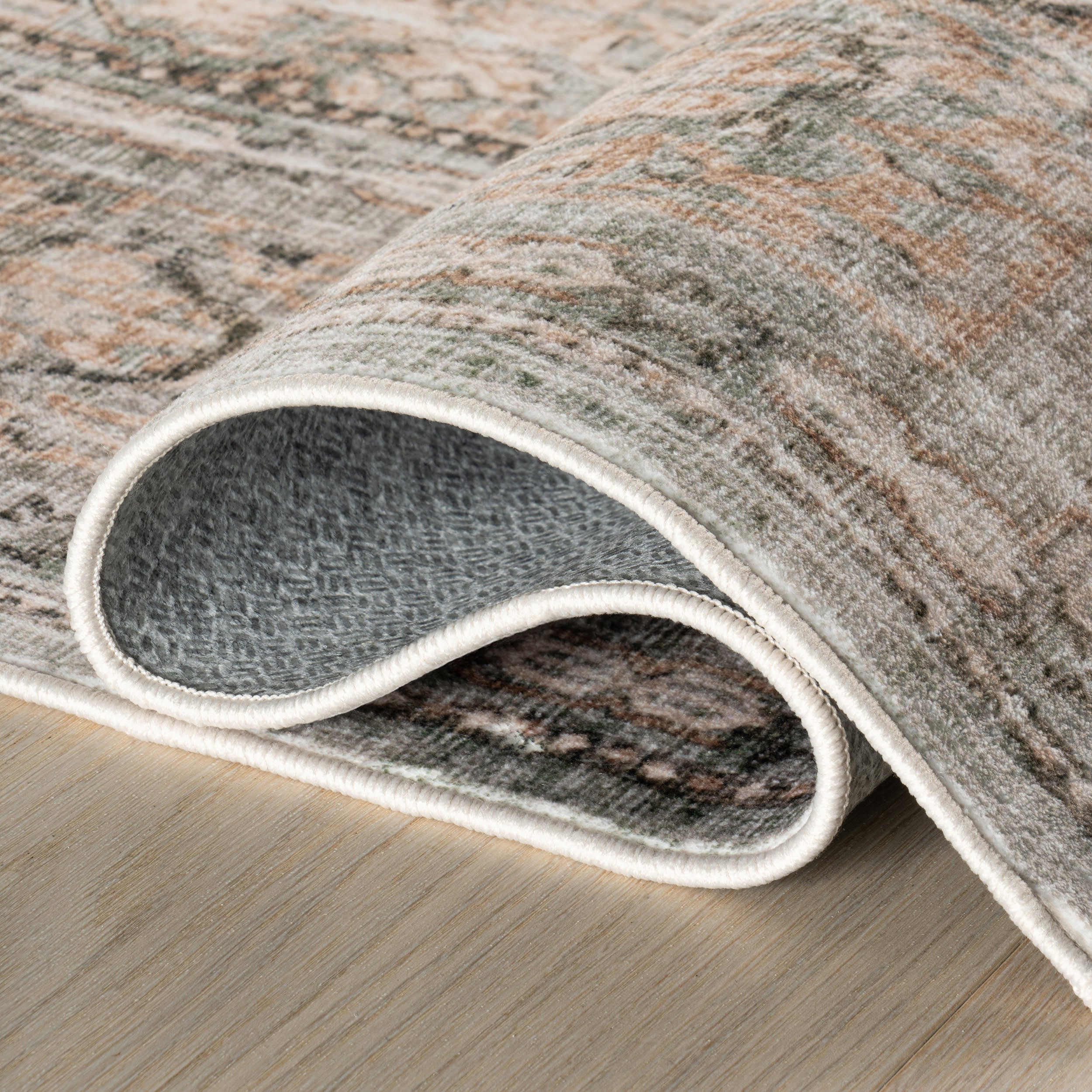 Malie Bordered Traditional Washable Rug | Beige - Image 7