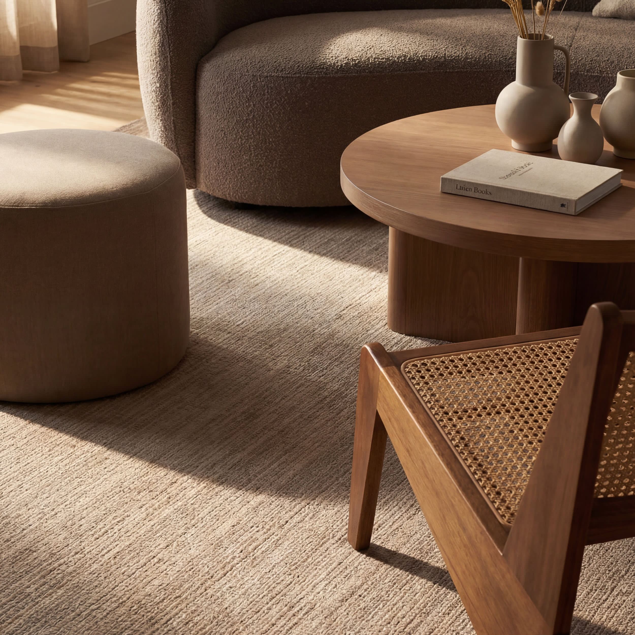 Malina Modern Striped Washable Rug | Beige - Image 5