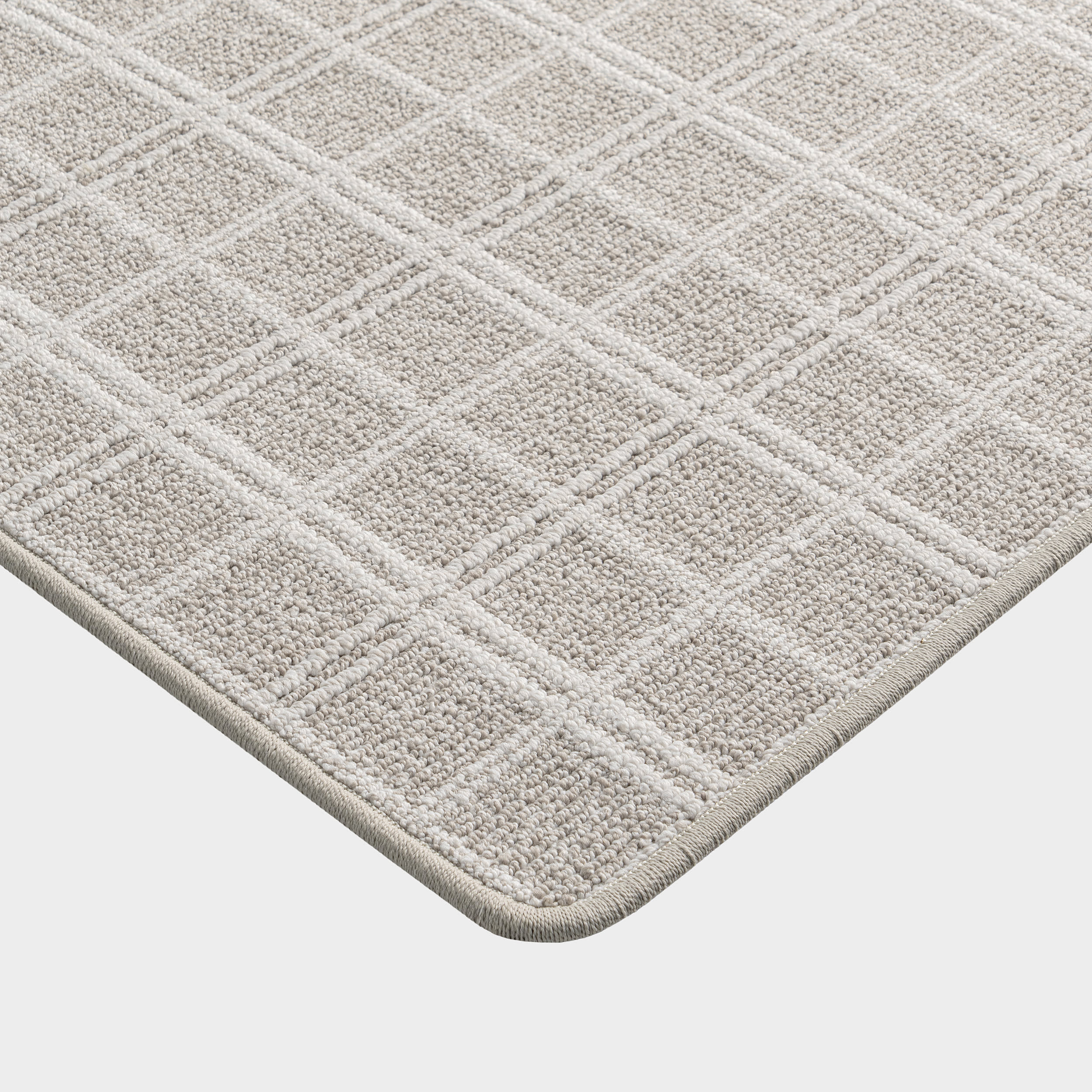 Mallard Plaid Ridged Custom Rug | Grey - Image 2