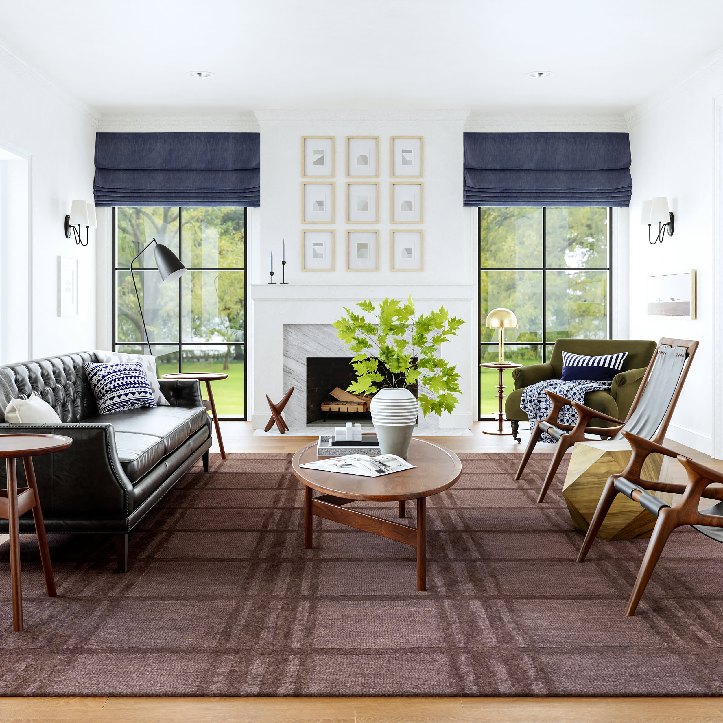Mallory Checked Wool Rug | Dark Brown - Image 2
