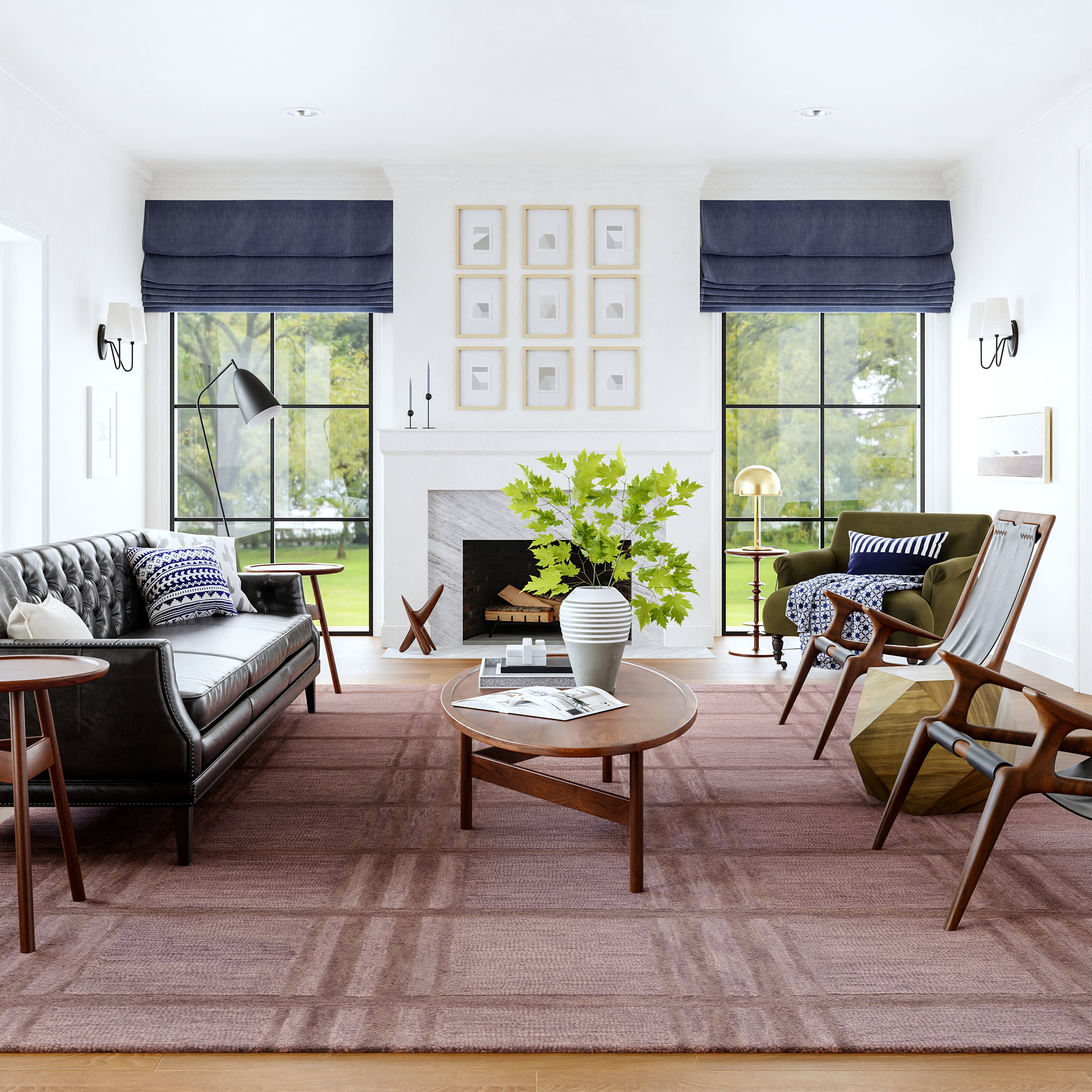 Mallory Checked Wool Rug | Mauve - Image 2