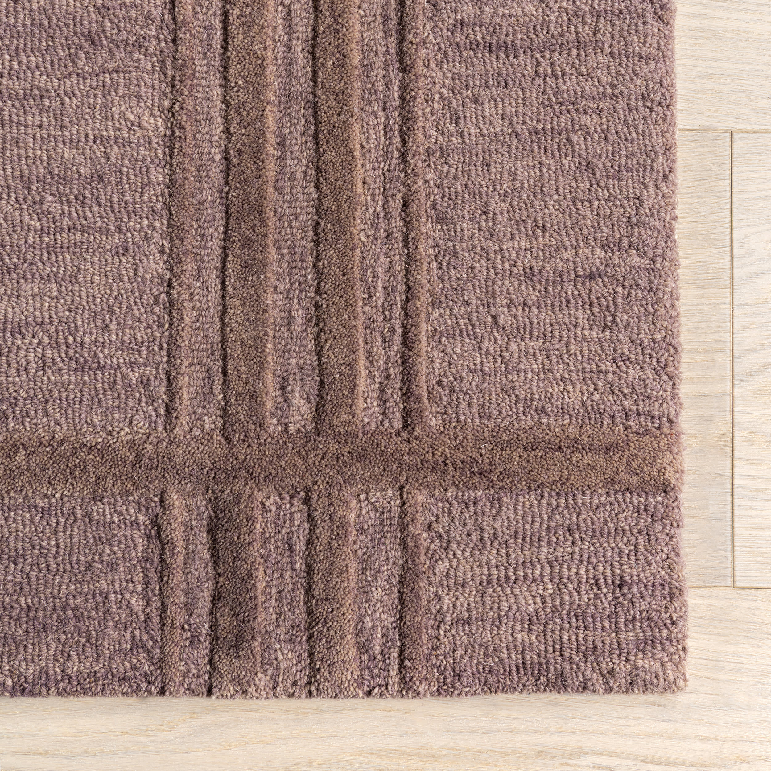 Mallory Checked Wool Rug | Mauve - Image 4