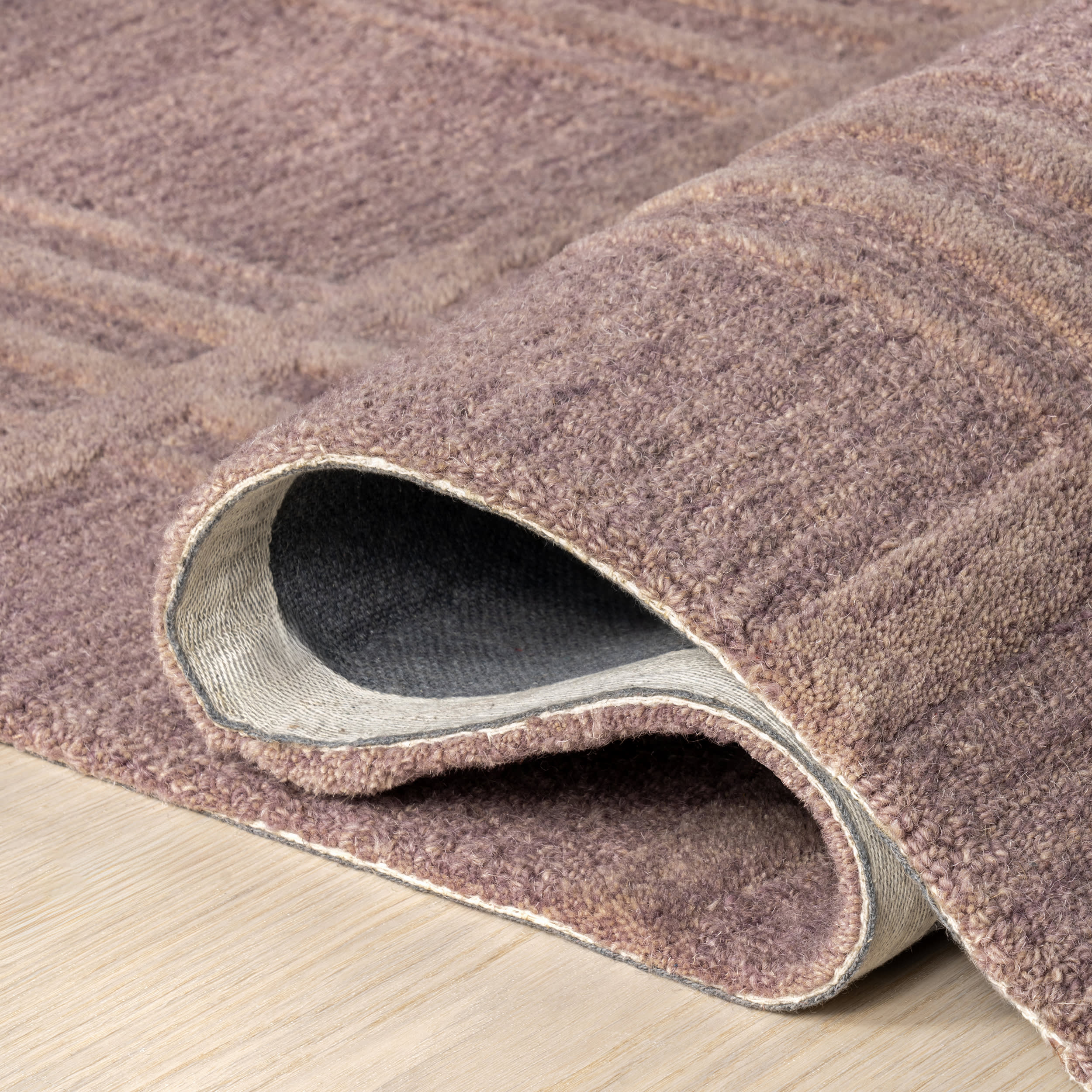 Mallory Checked Wool Rug | Mauve - Image 8