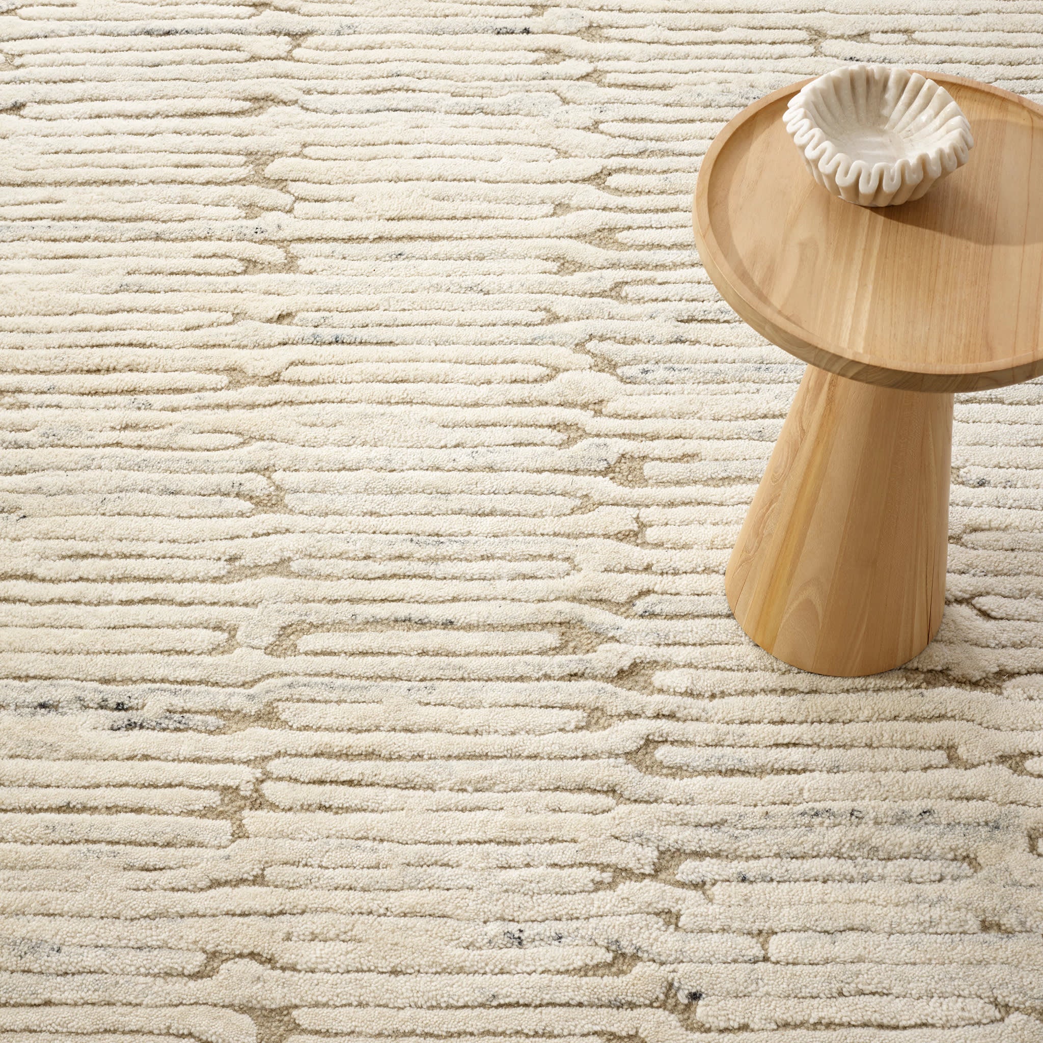 Malone Hand Tufted Wool Rug | Oatmeal - Image 4