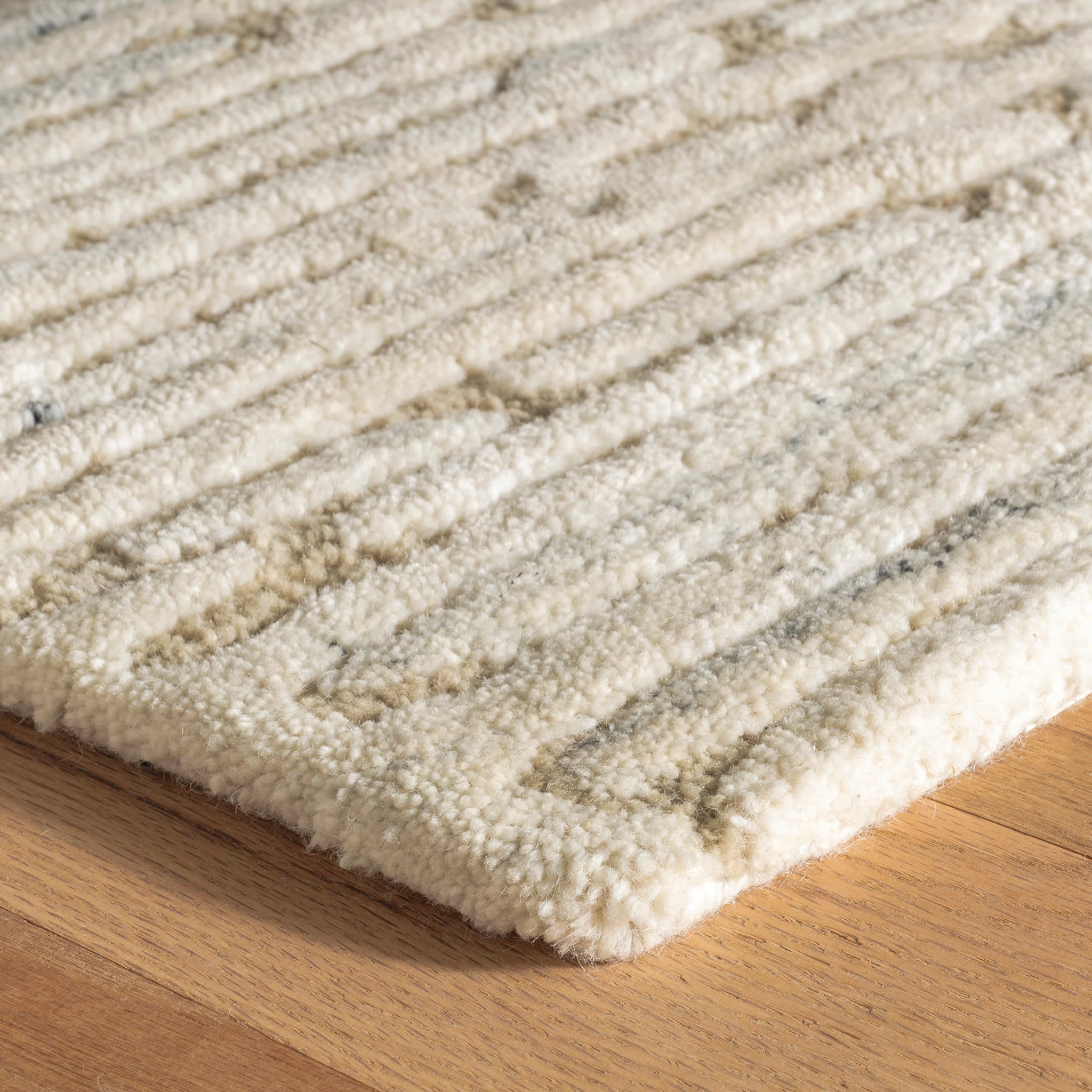 Malone Hand Tufted Wool Rug | Oatmeal - Image 5