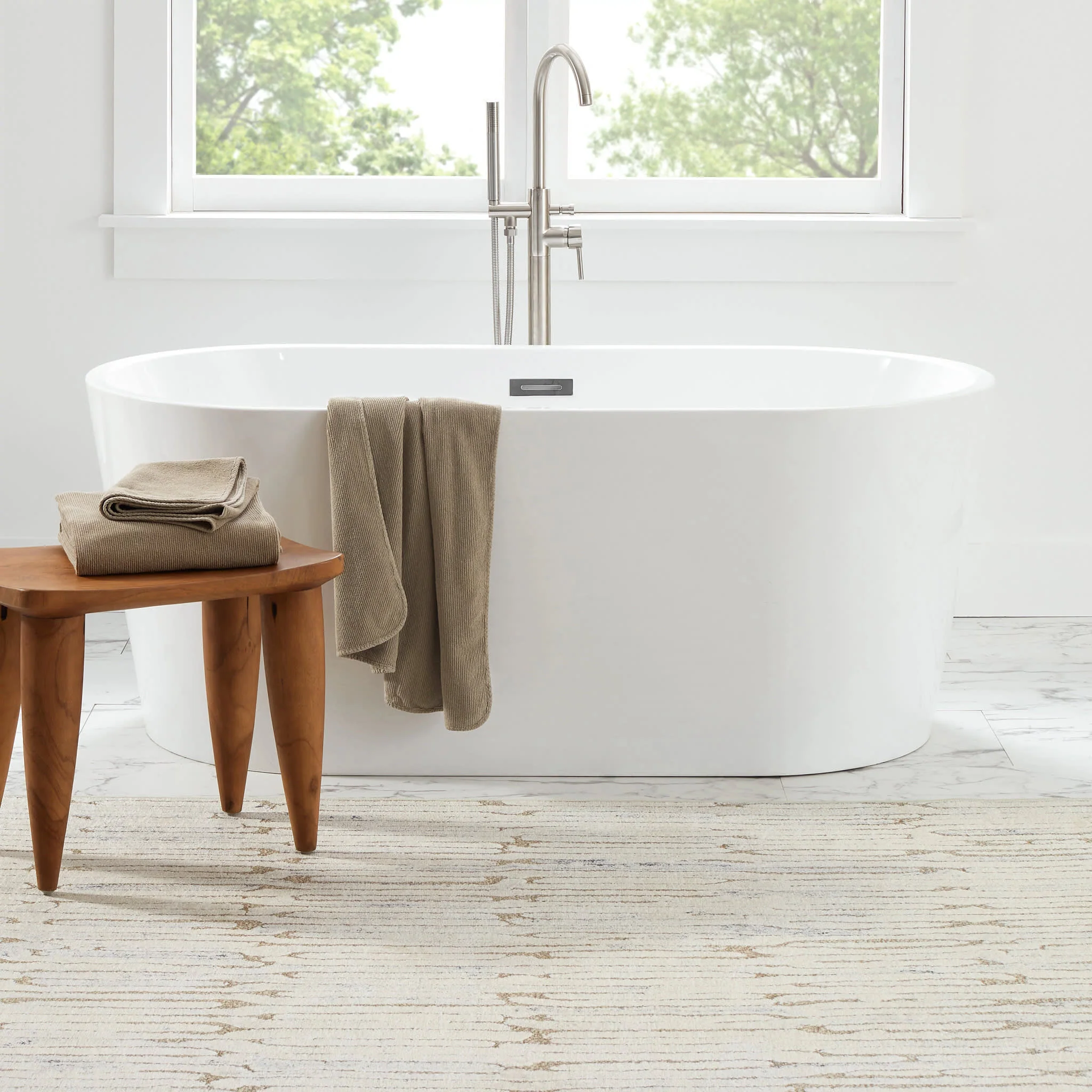 Malone Machine Washable Rug | Oatmeal - Image 2