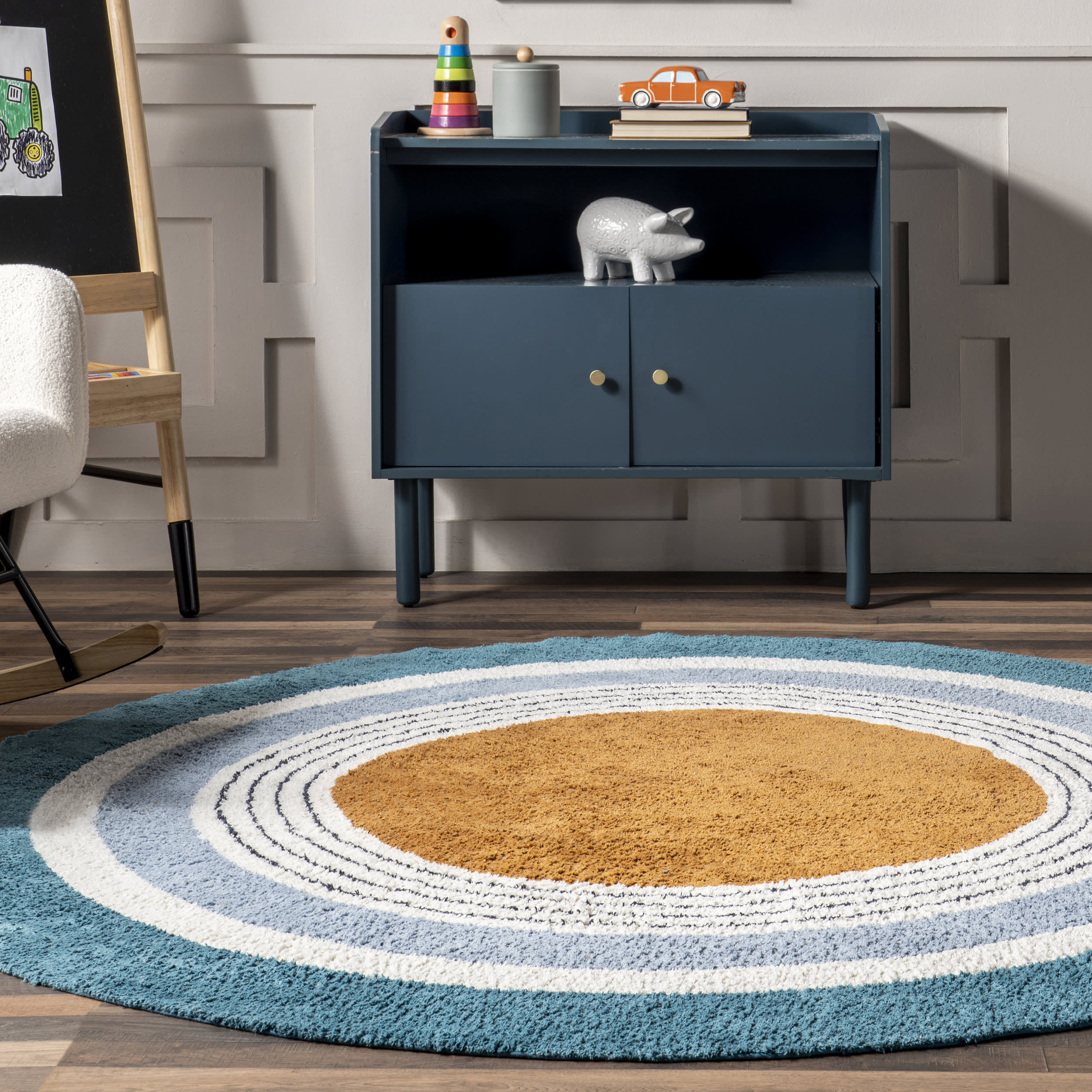 Malory Rainbow Kids Washable Rug | Blue - Image 4