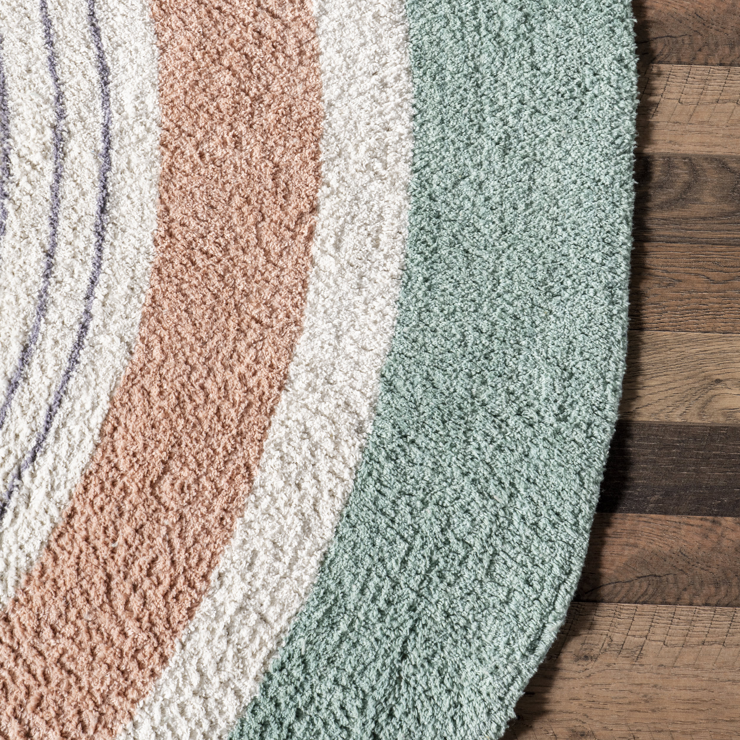 Malory Rainbow Kids Washable Rug | Forest Green - Image 3