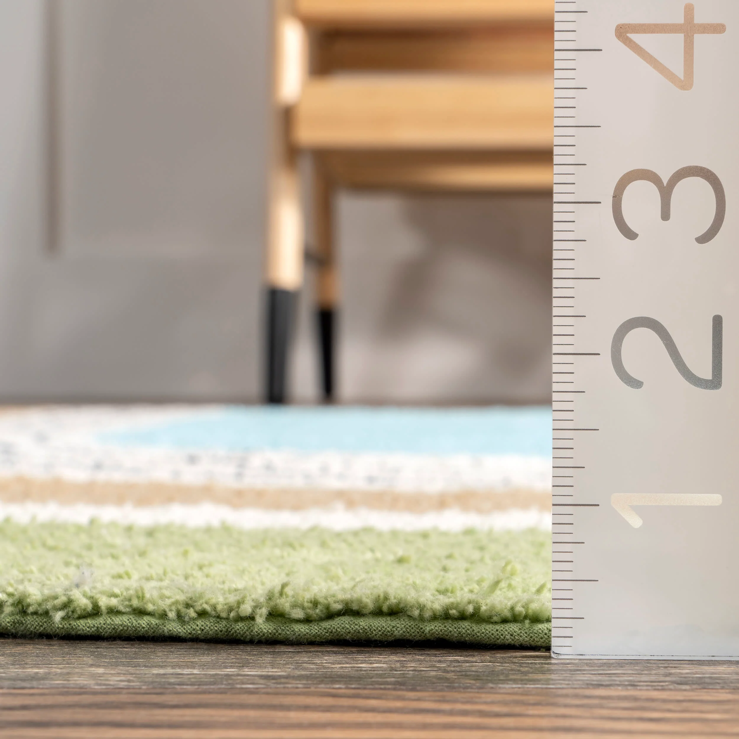 Malory Rainbow Kids Washable Rug | Moss Green - Image 5