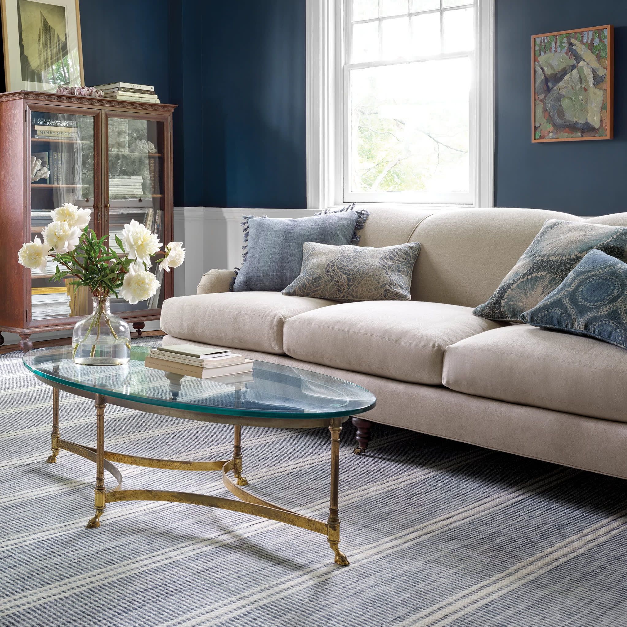Malta Handwoven Wool Rug | Blue - Image 3