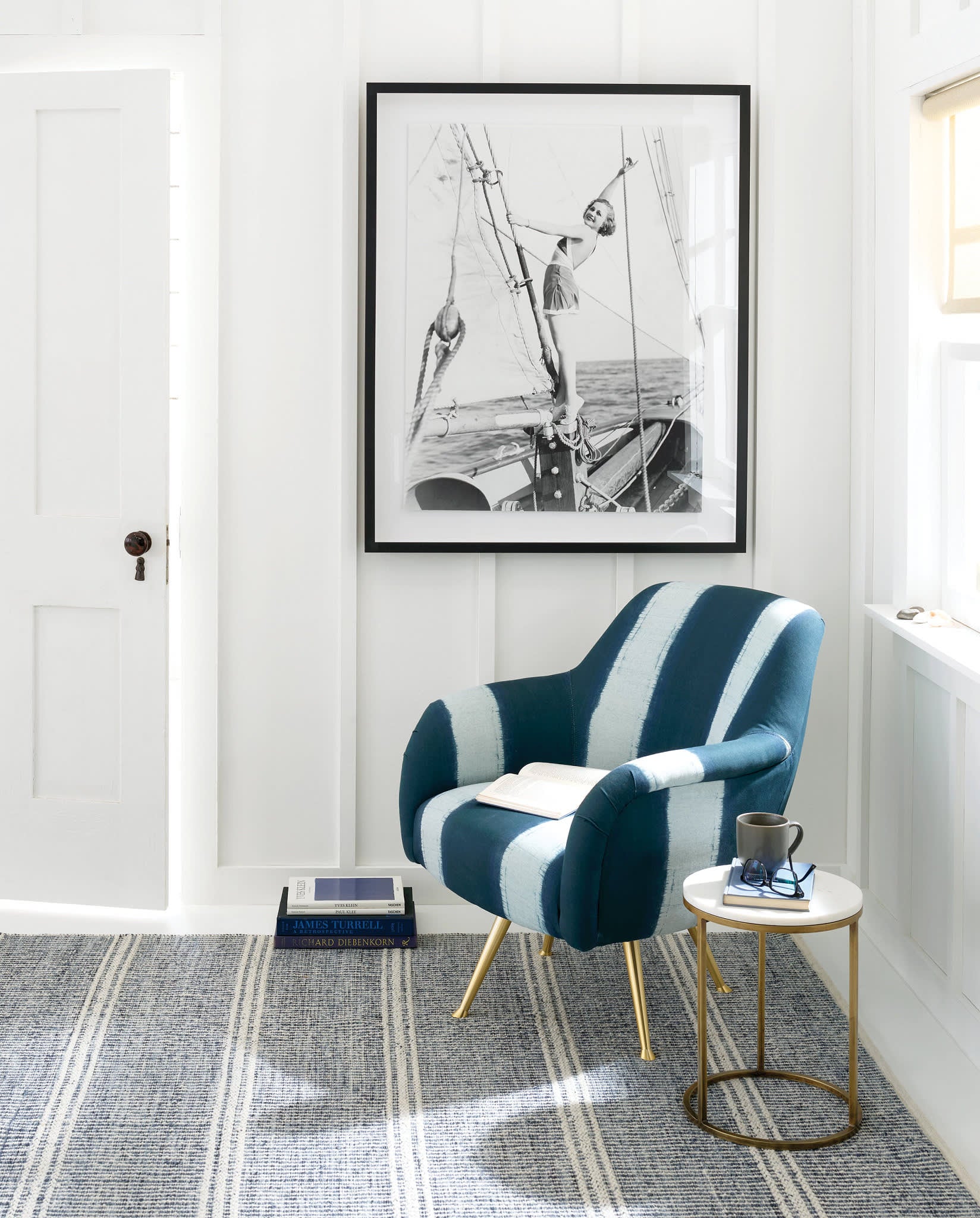 Malta Handwoven Wool Rug | Blue - Image 4